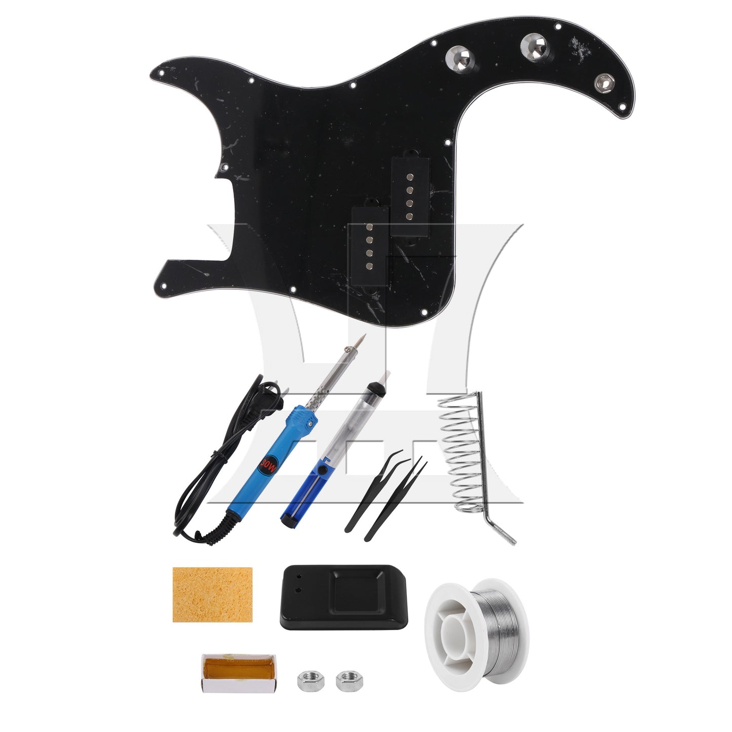 Prewired P-BASS PICKGUARD KIT For bass Guitar BLACK