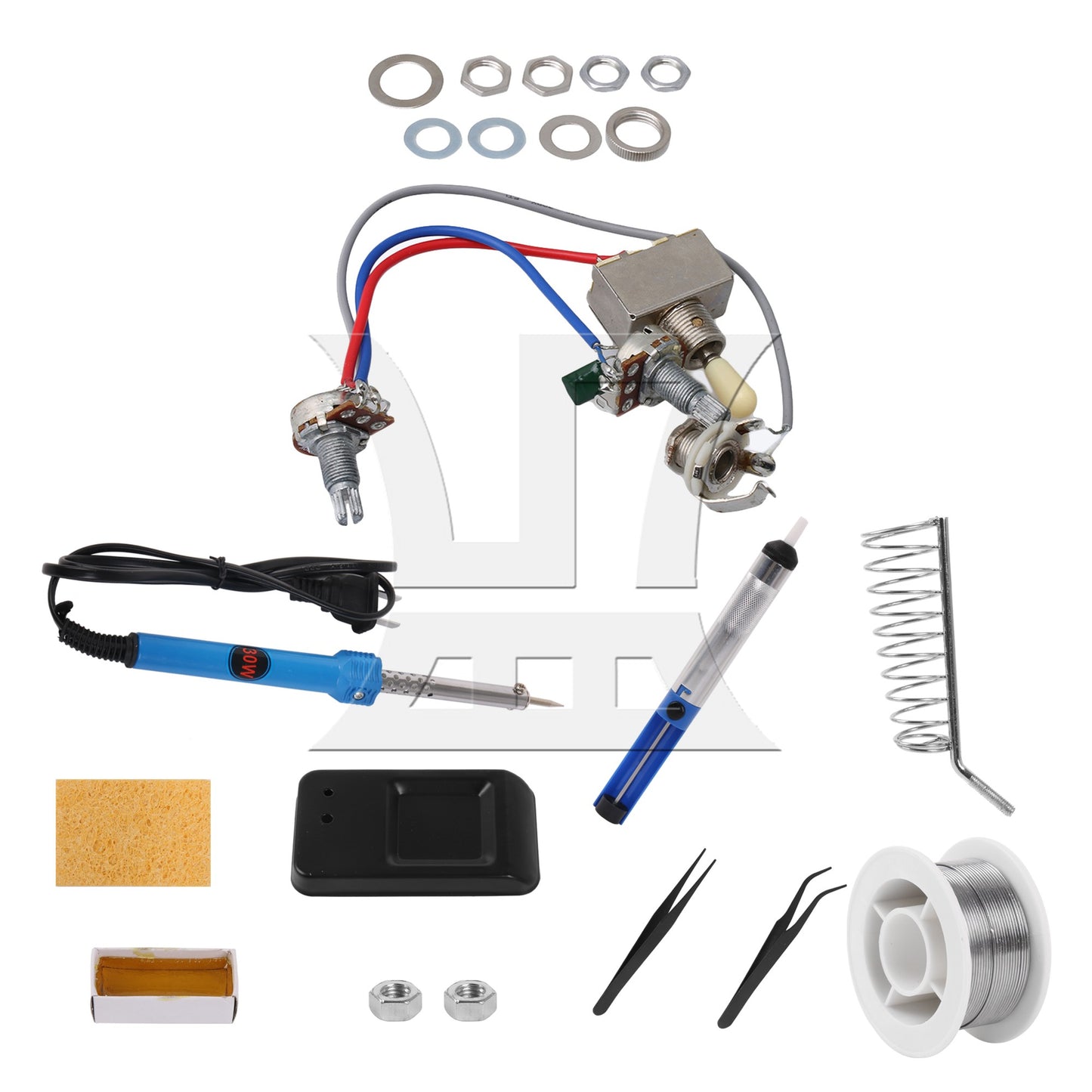 Guitar Wiring Harness 3Way Toggle Switch 1V1T 500k Electric Guitar 2 Humbucker