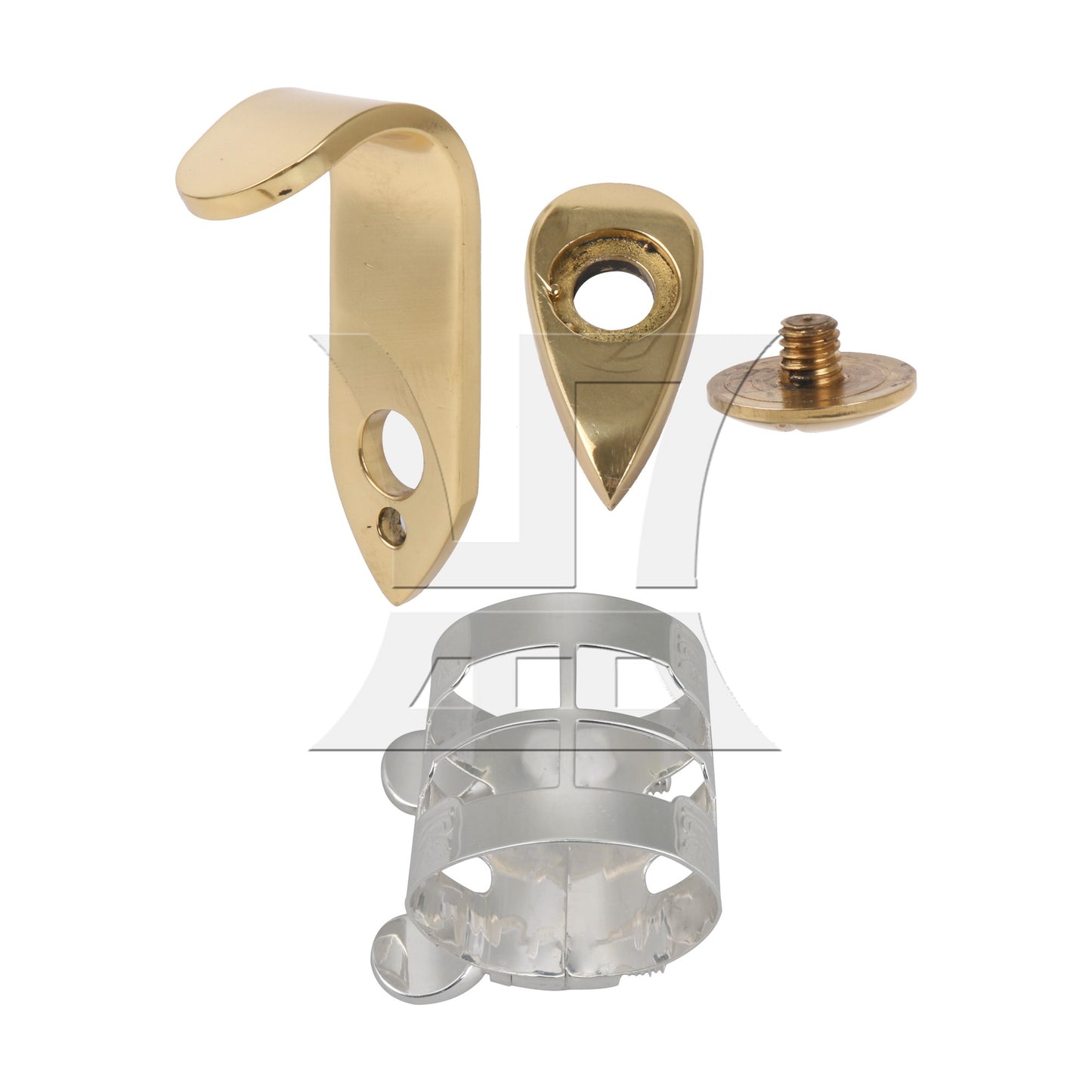 27mm Silver Plating Metal Alto Saxophone Ligature for Bakelite Mouthpieces