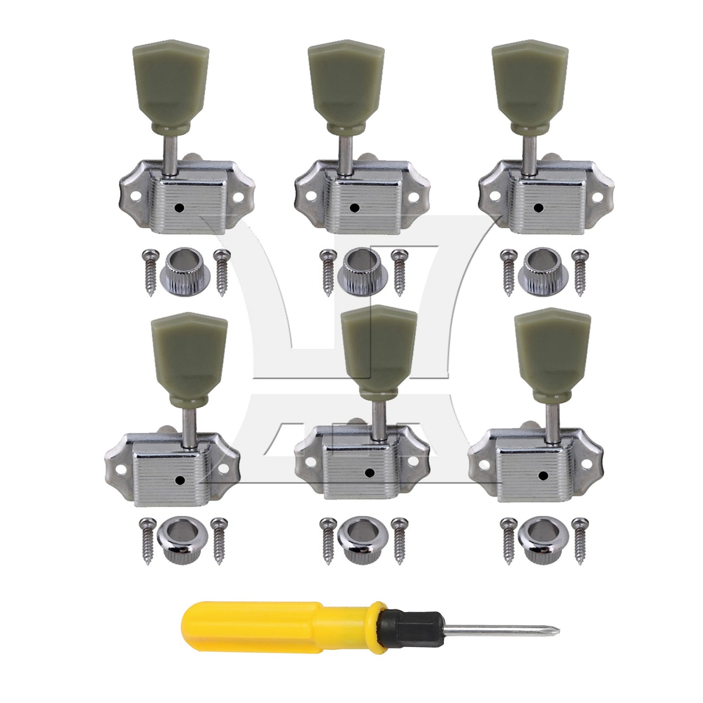 6Pieces GREEN TULIP BUTTON MACHINE HEADS FOR CLASSICAL GUITAR 3L3R