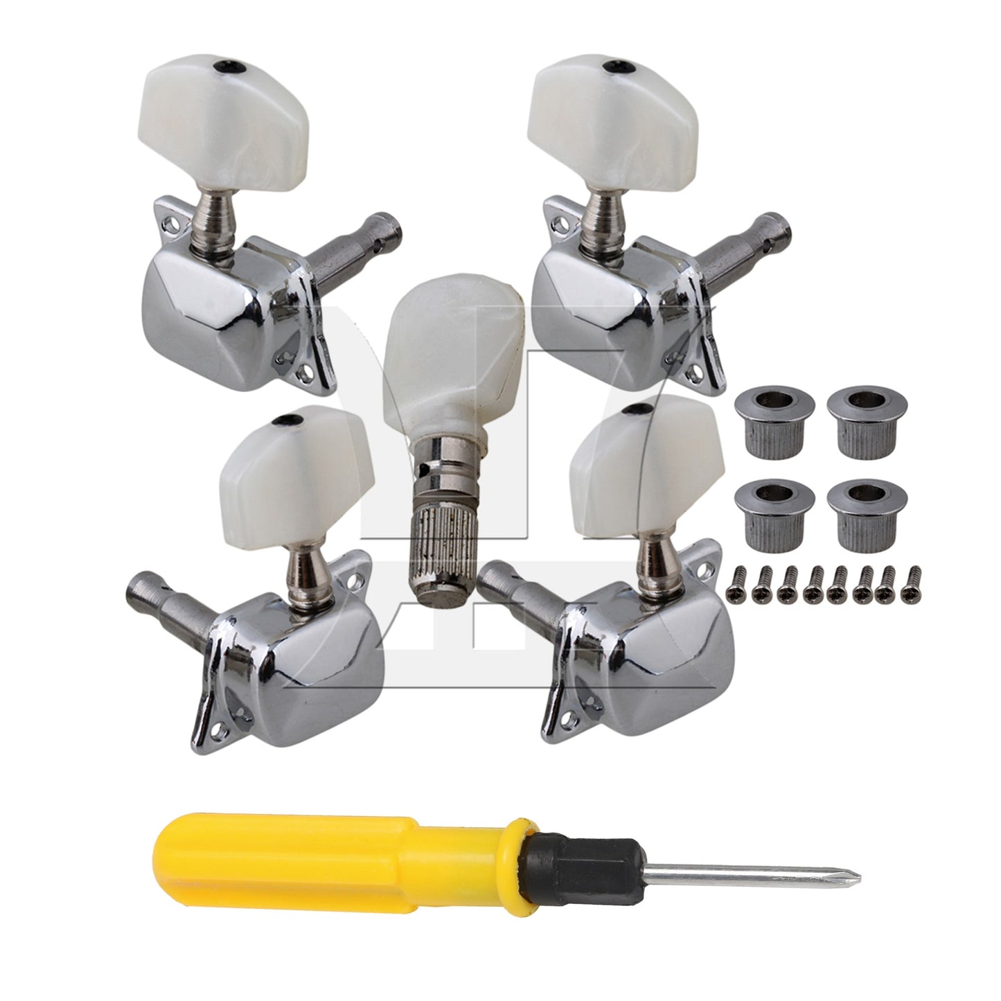 5pcs Semiclosed Banjo Machine Head Tuning Tuner Peg w/ Bushing Guitar Parts