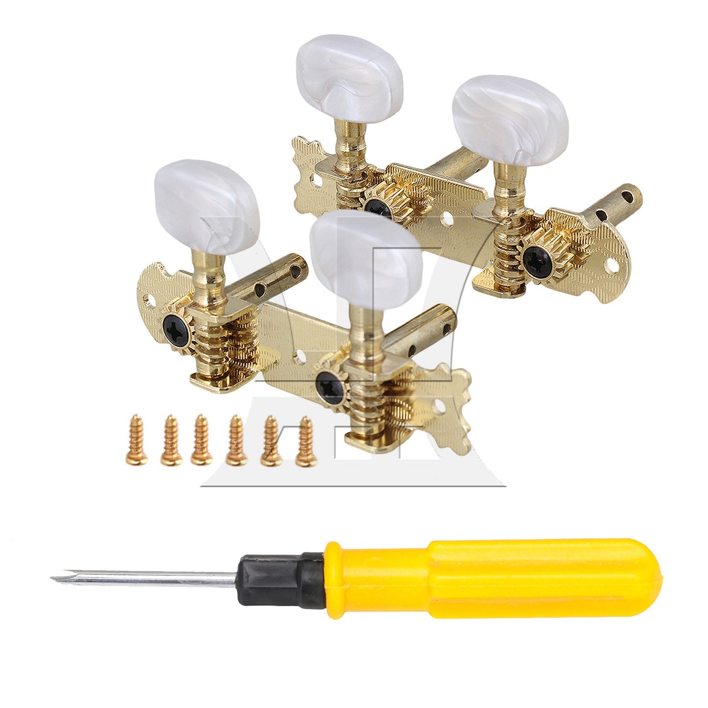 Golden 2R2L Machine Heads Open Gear 4 String Instruments Slotted Ukulele/Banjo