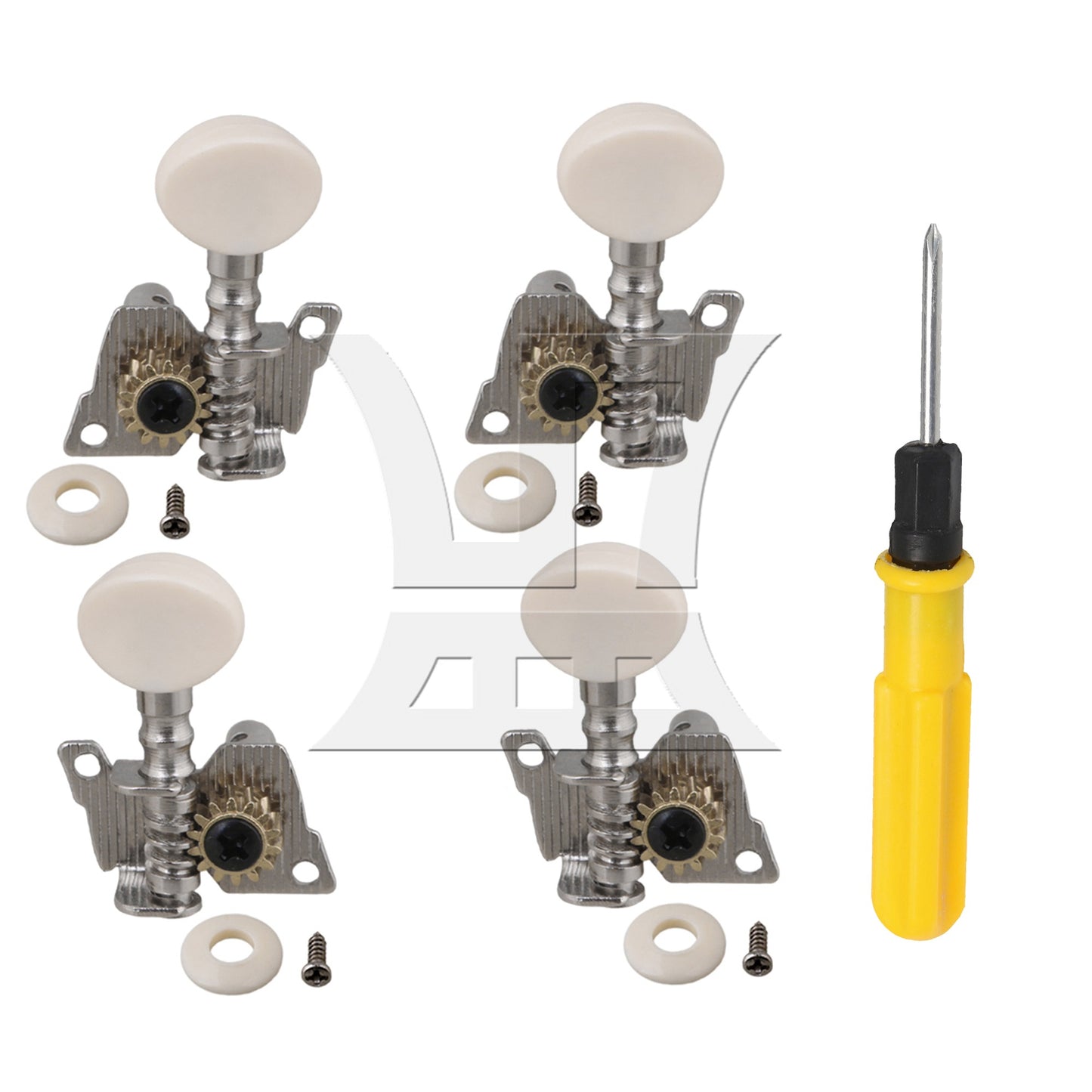 2R2L Tuning Peg Machine Head TUNERS for UKULELE 4 String Guitar Creamy-white