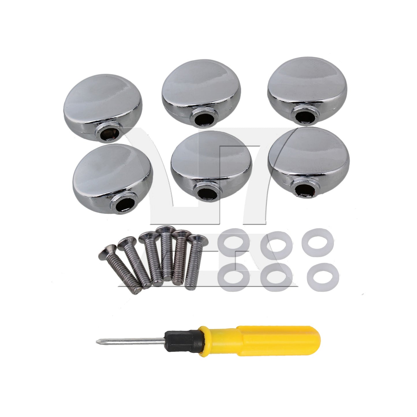 Oval Shape White Guitar Plastic String Tuning Pegs Tuners Machine Heads Set of 6