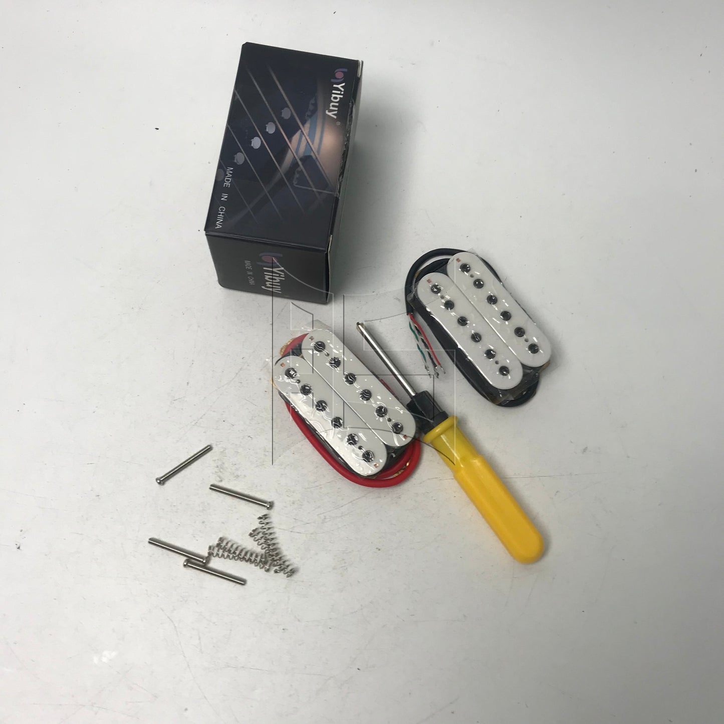 BQLZR White Double Coil Pickups for Electric Guitars with Screwdriver & Screws Set