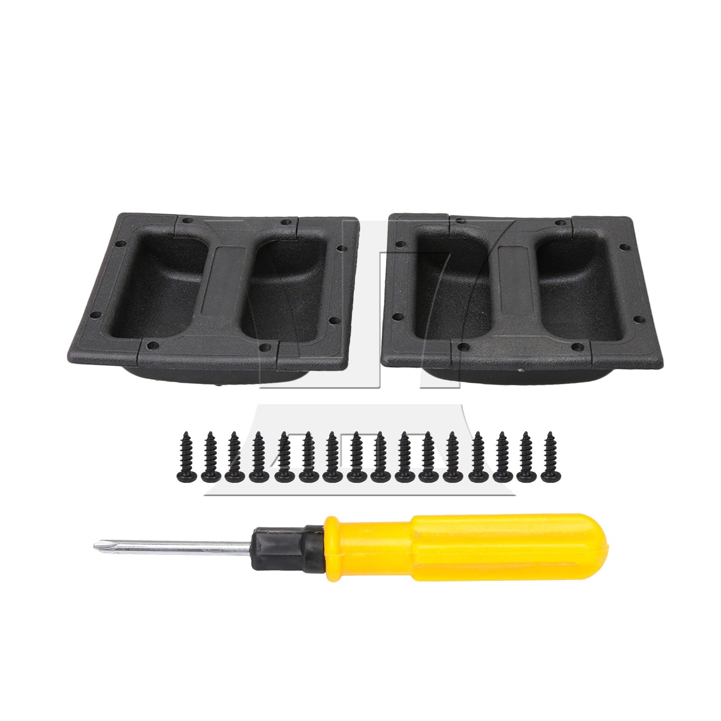 2 x Black Plastic Replacement Recessed Handle for Guitar Amp Cabinet Speaker