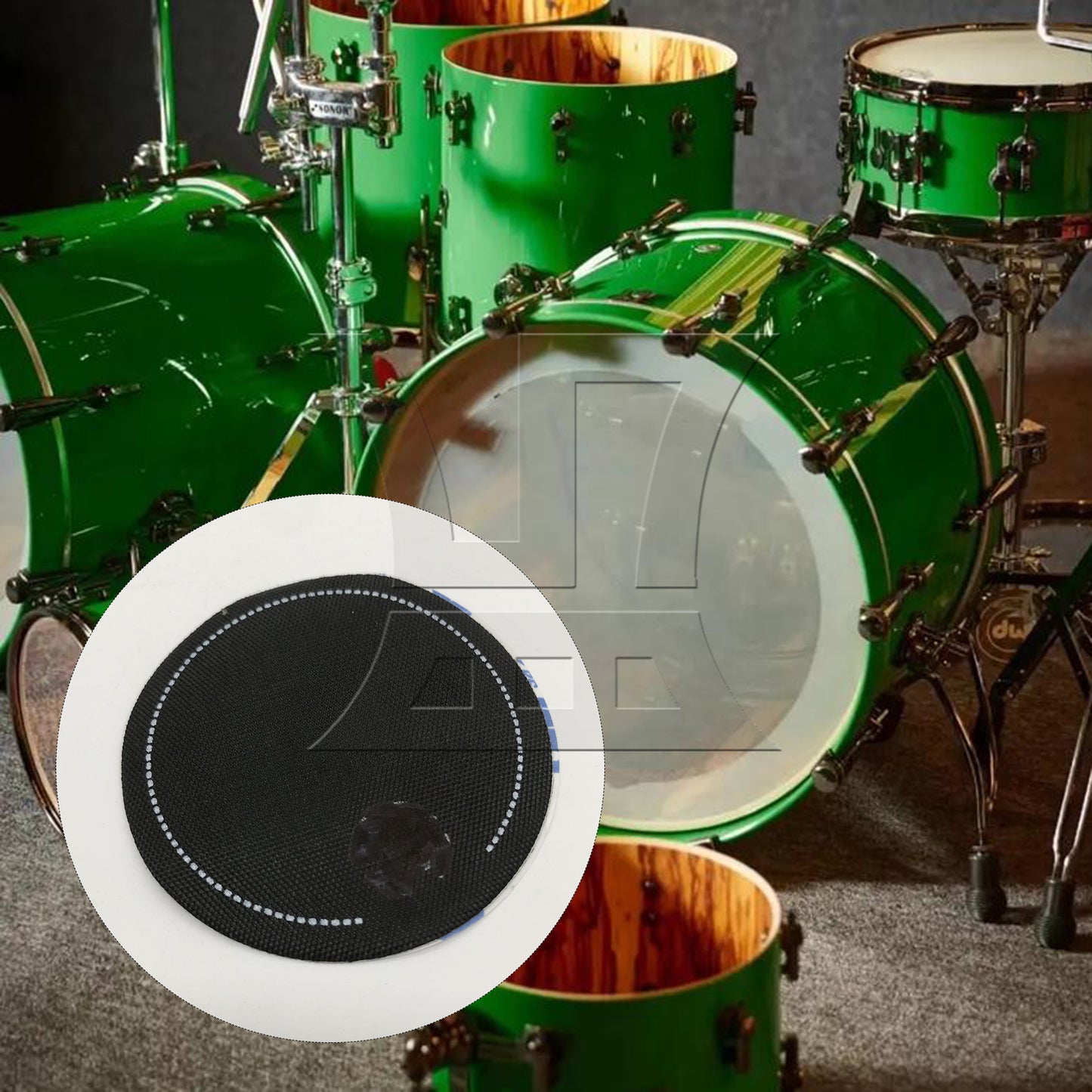 BQLZR 6pcs Single Double Pedal Drum Patche Round Black for Drum Set Installation