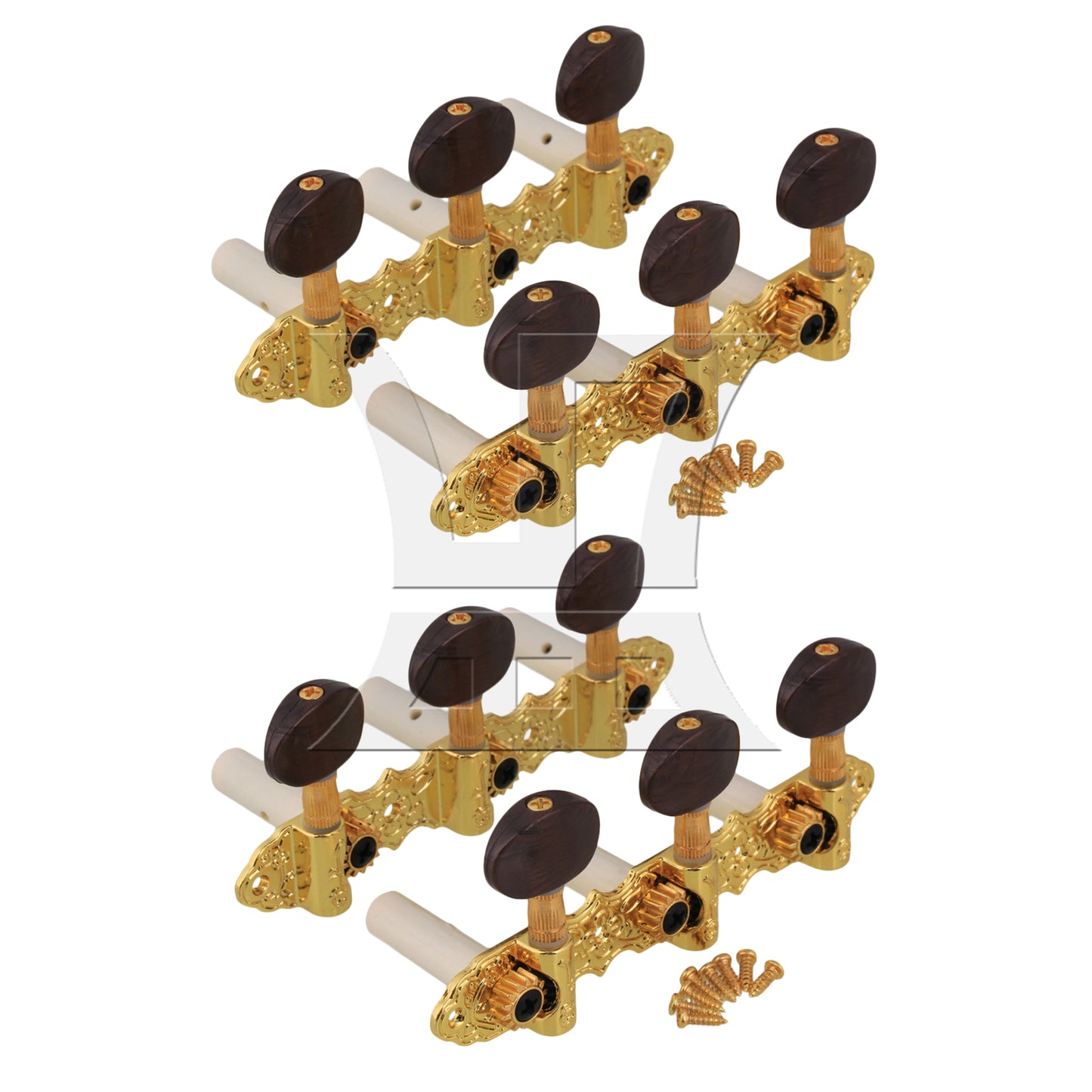BQLZR Golden Classic Guitar Machine Head Tuner 1L1R with Amber Oval Button