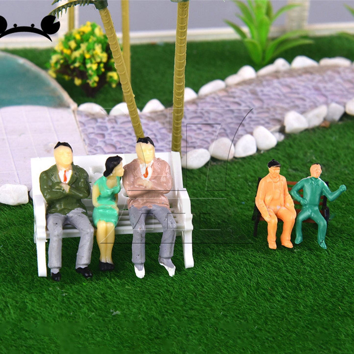 BQLZR Model Railway Seated People Passengers N Scale 1:150 Multicolor