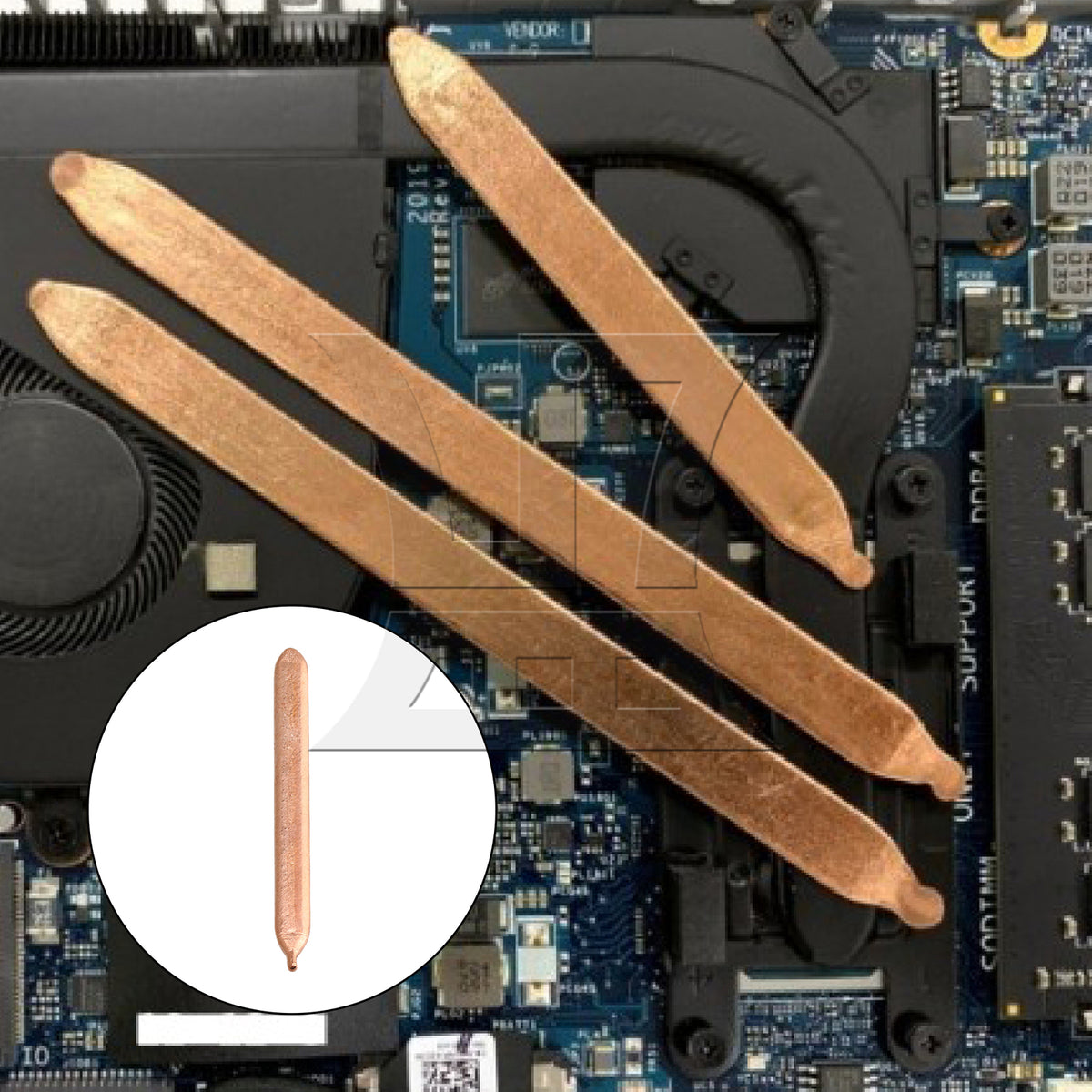 BQLZR Copper Computer Flat Heat Pipe 0.3x0.8x8cm Gold for Cpu Cooler