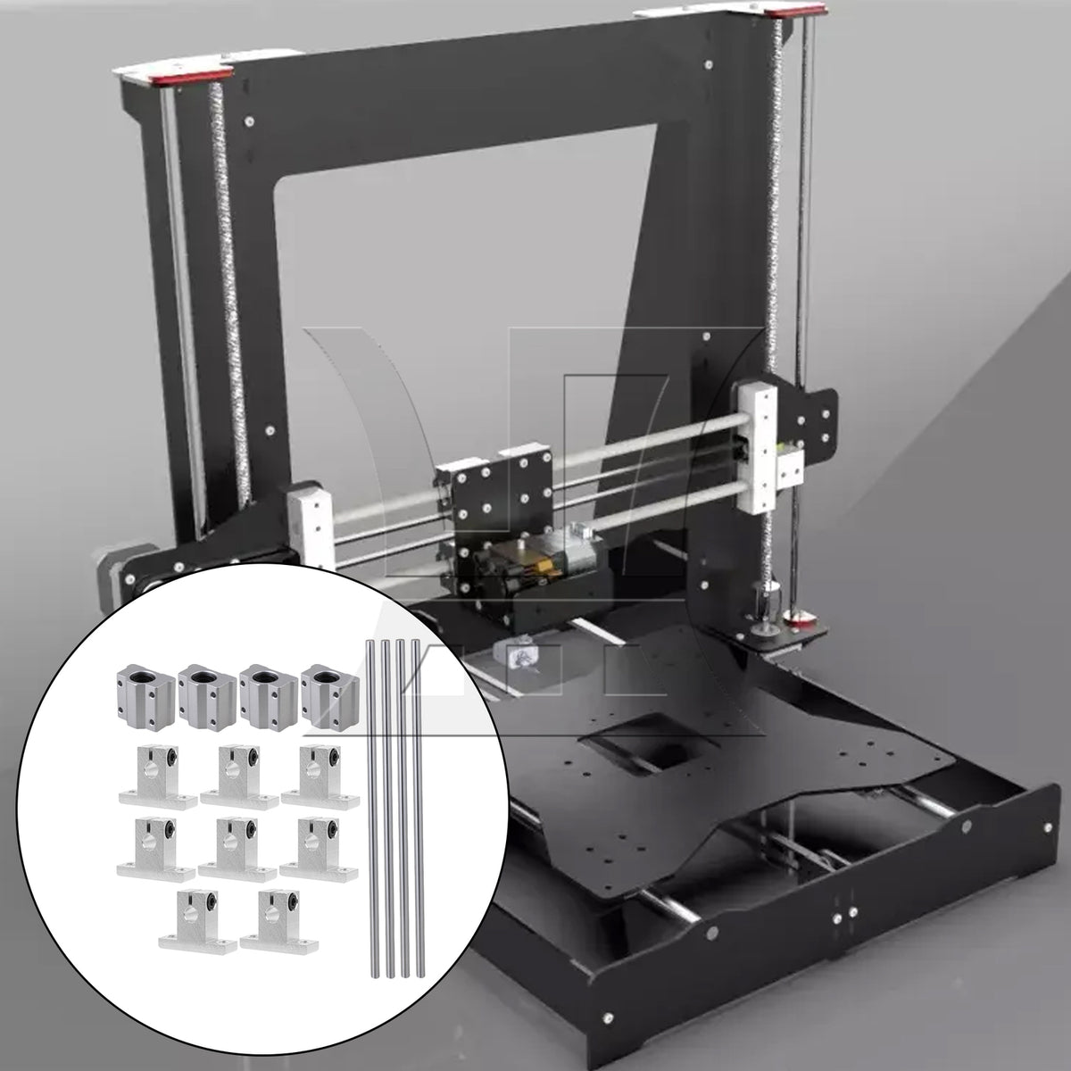 BQLZR 8mm Dia Linear Ball Bearing Rail Guide Support 30cm Optical Axis Set