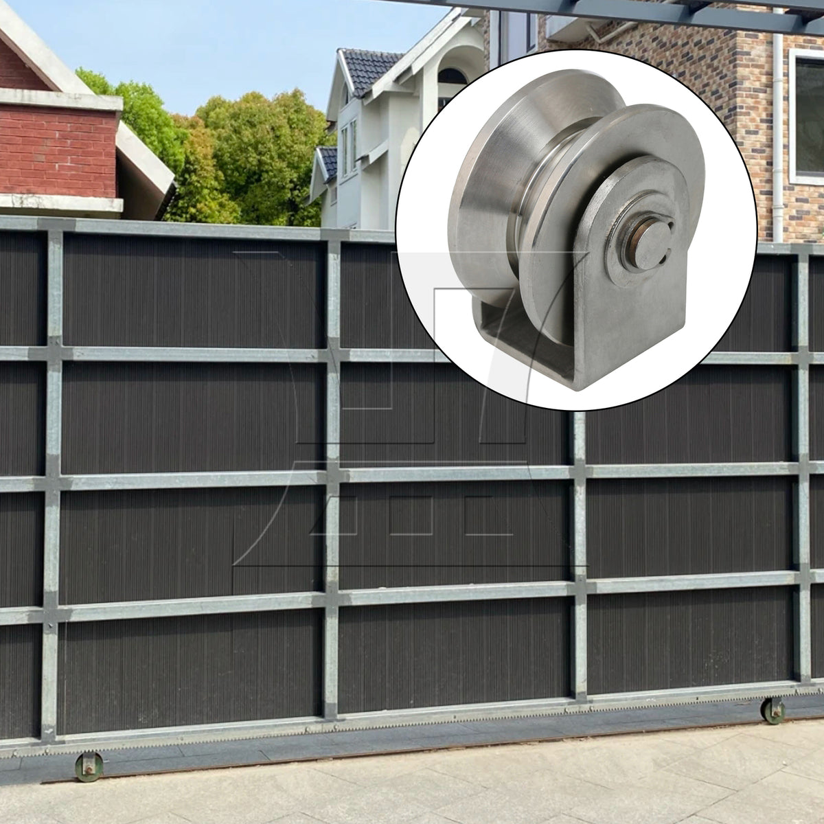 BQLZR 5.3cm Dia 201 Stainless Steel V Type Industrial Heavy Fixed Pulley
