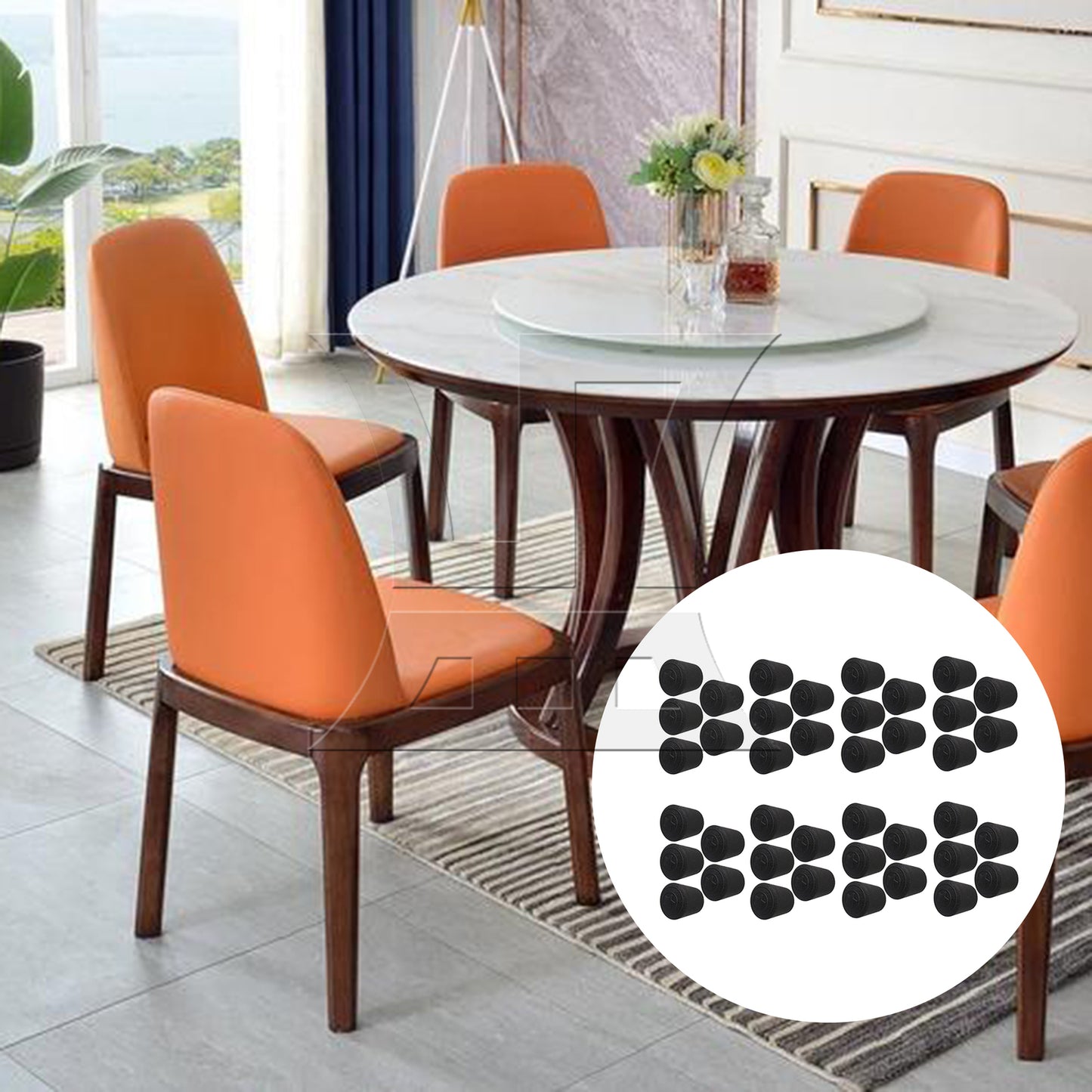 BQLZR Anti-Slip Synthetic Rubber Table Chair Leg Tips Caps 1x2.1x0.22cm
