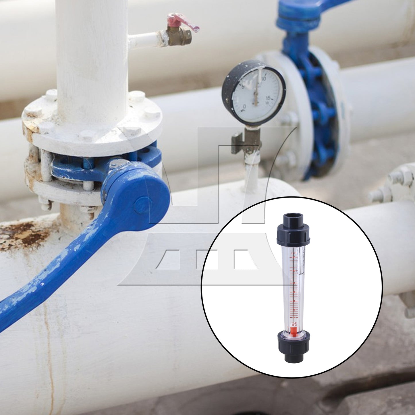 BQLZR LZS-15 Plstic Water Flow Meter 6-60L/H for Flow Monitoring of Small Cooling Systems