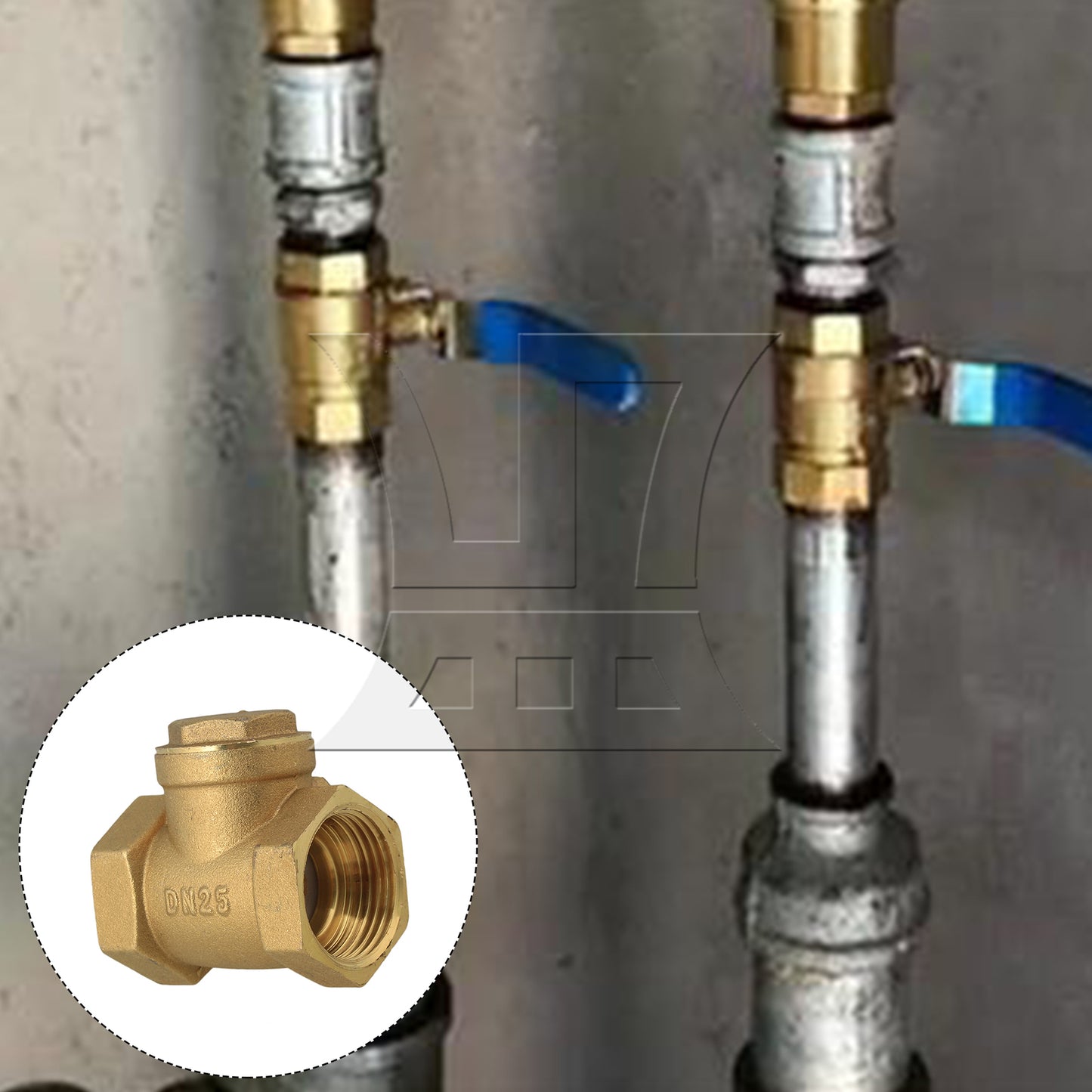 BQLZR 1inch Brass Thread Female BSPP Swing Check Valve DN25 with ID 32mm