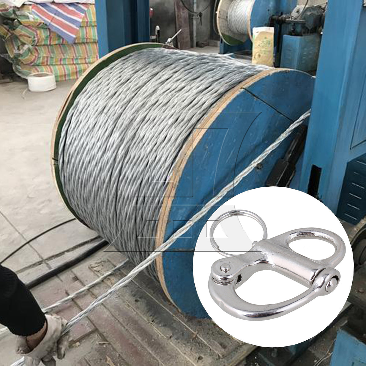 BQLZR 3pcs Stainless Steel Shackle, Suitable for Wire Rope