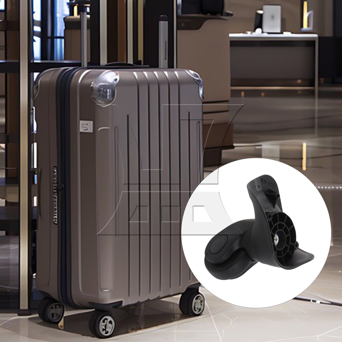 BQLZR Left Luggage Mute Wheels Black W041-L with Dual-purpose Screwdrivers