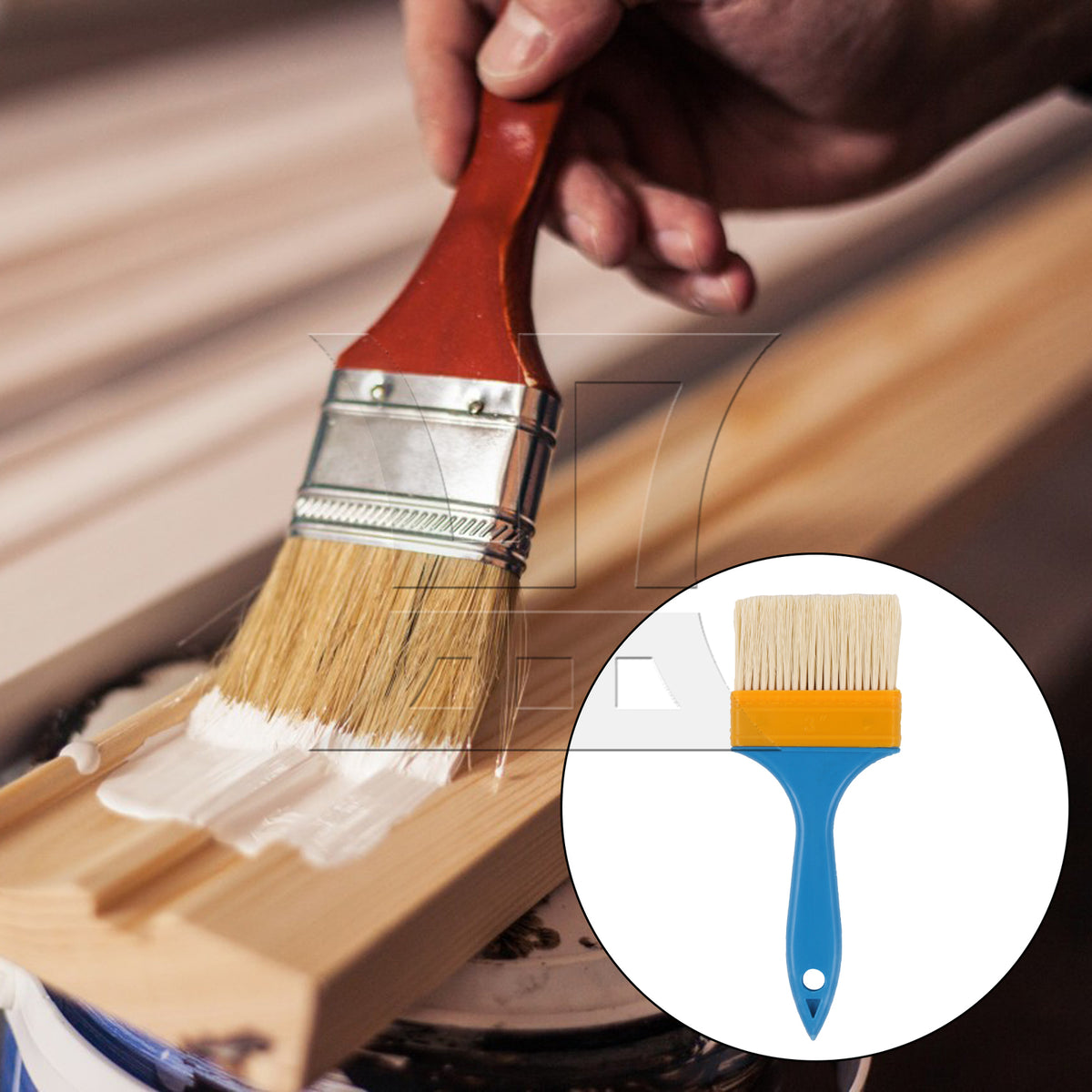 BQLZR Painting Brush for Cabinet Home Improvement w/ Blue Plastic Handle 3"