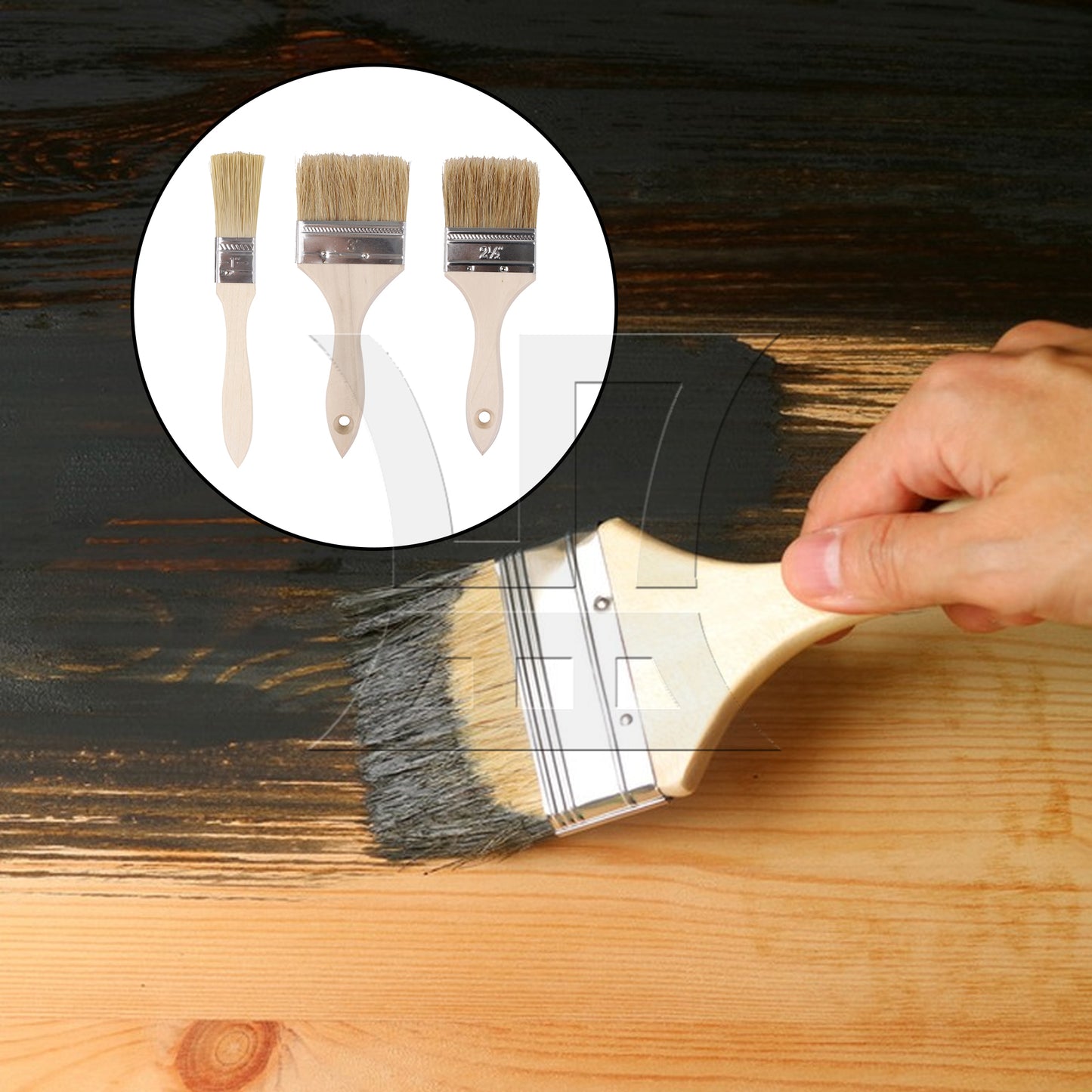BQLZR Chip Paint Brush w/ Thickened Wood Handle for Home Decoration 1"