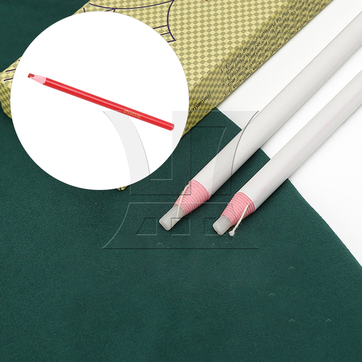 BQLZR 1 Set Of 2 Pieces Sewing Marking Pencils, Solid Wood Handle, For Leather Goods Red