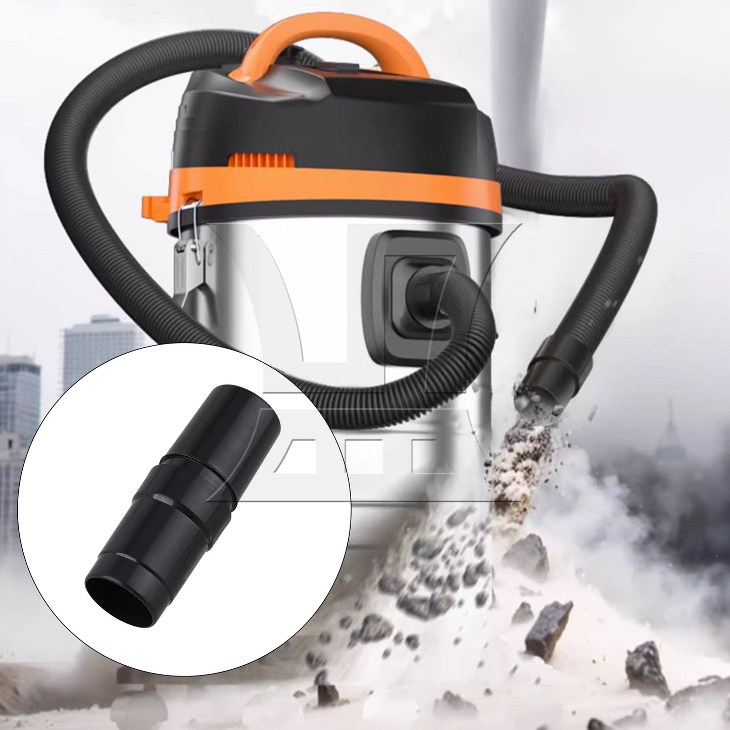 BQLZR Vacuum Square Brush 32mm with Hose Adapter 32mm to 32mm 35mm Black