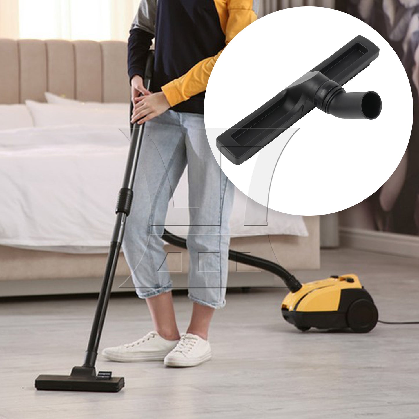 BQLZR Vacuum Square Brush 1.25 Inch ID with Hose Adapter 32mm to 39mm Black