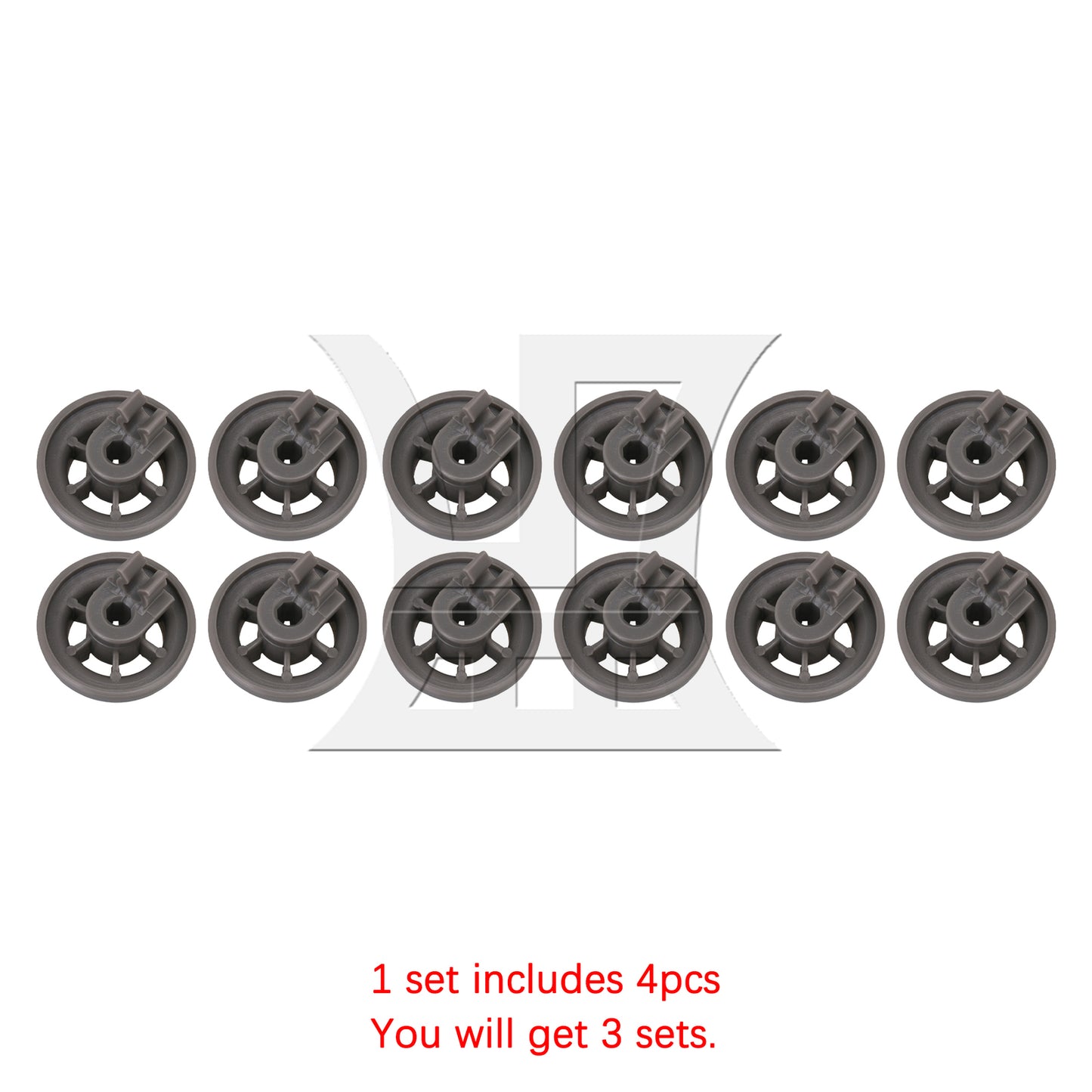 BQLZR Dishwasher Lower Dishrack Wheel Replacement Part 4581DD3003B Gray