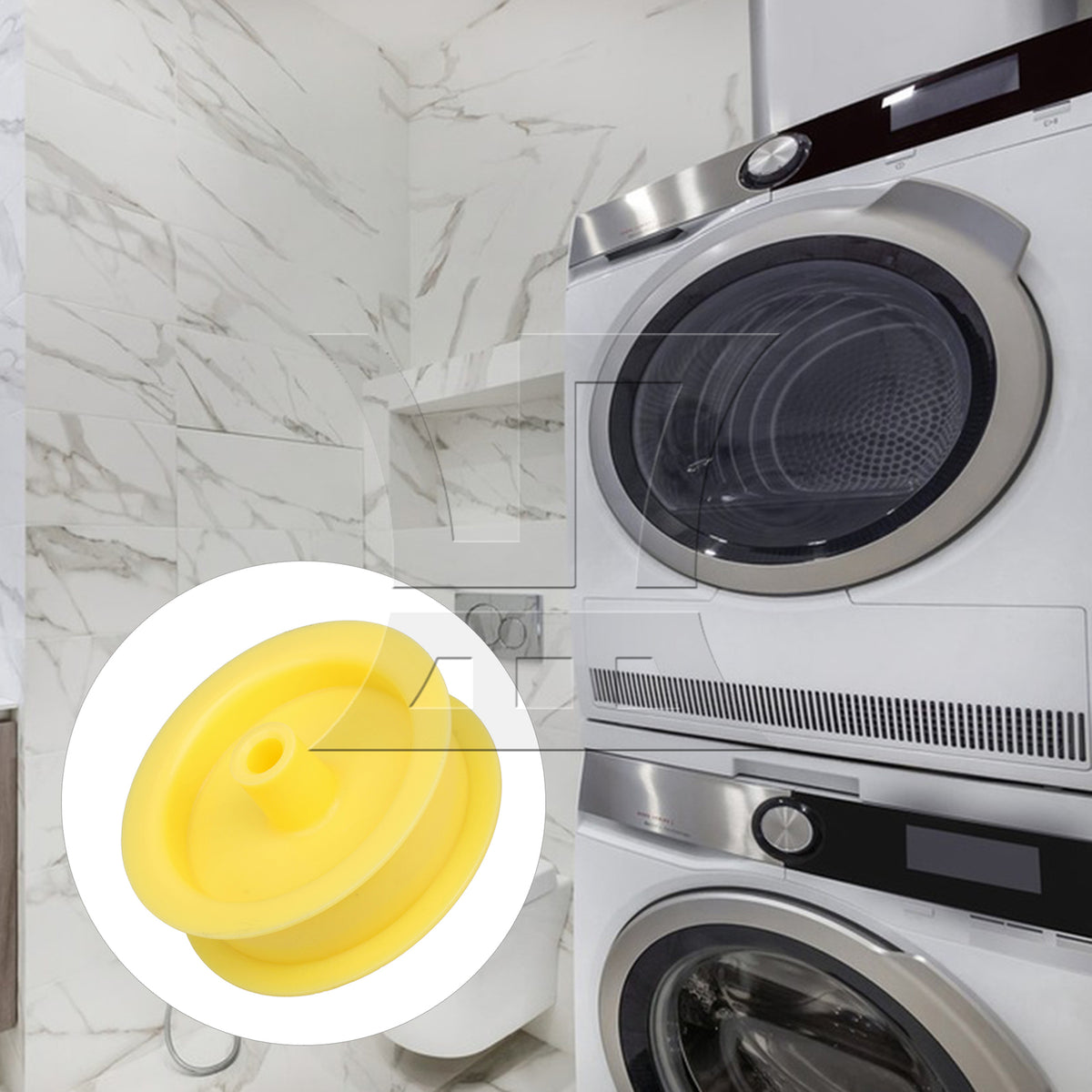 BQLZR 3pcs Plastic Dryer Idler Pulley Wheel WE12X83 Yellow for Second-Hand Dryers Refurbishment