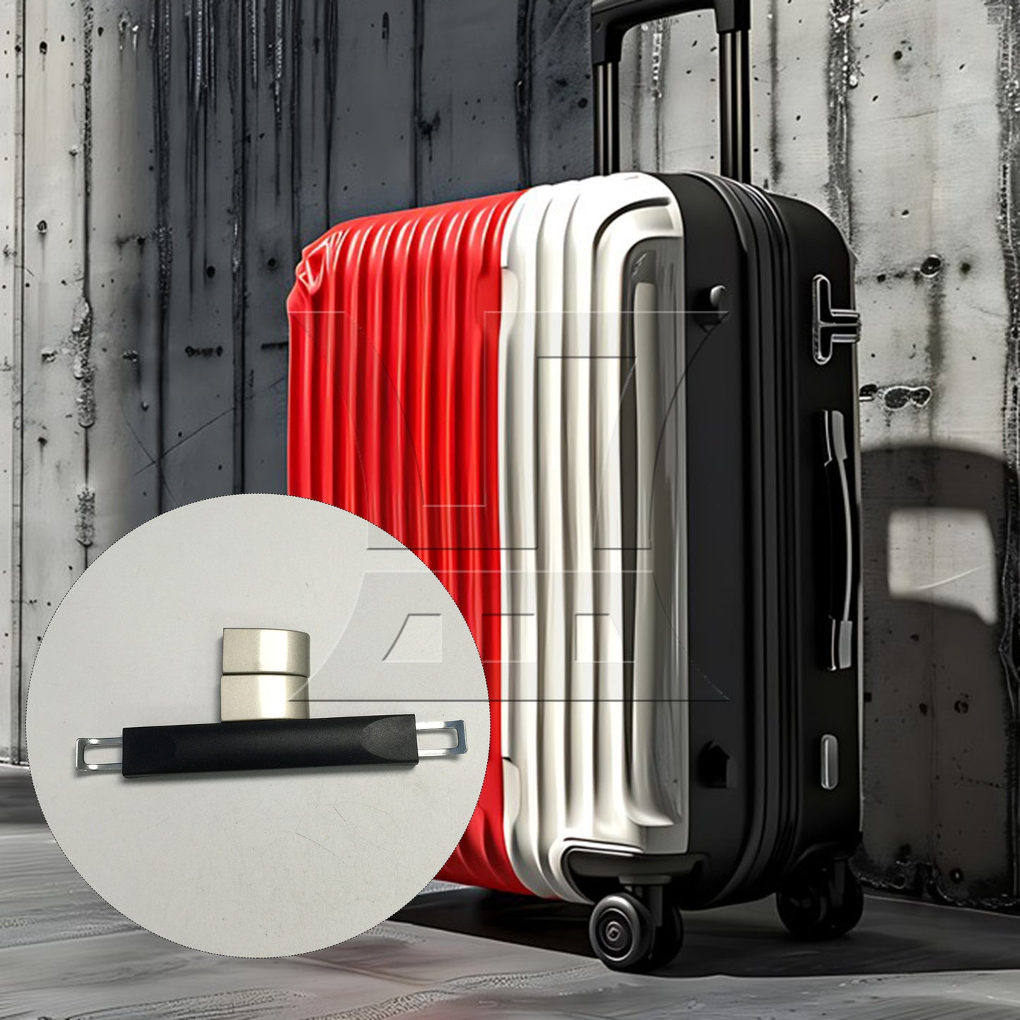 BQLZR Suitcase Handle 9.84 Inch B007 with Rubber Bands and Oil Blotting Sheet Set