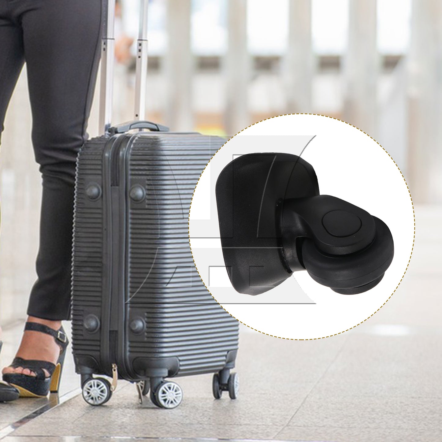 BQLZR 2Pieces Suitcase Luggage Caster Repair Mute Wheels 3.54" W041-S Right w/ Screw