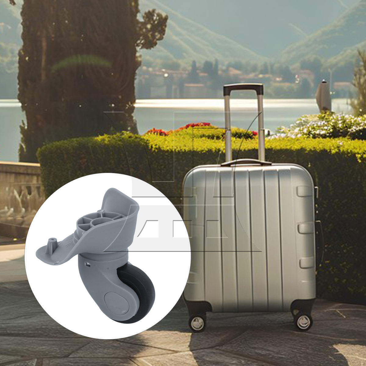 BQLZ Metal Luggage Swivel Wheel 1R1L W041 Grey with 1pc Screwdriver for Suitcases
