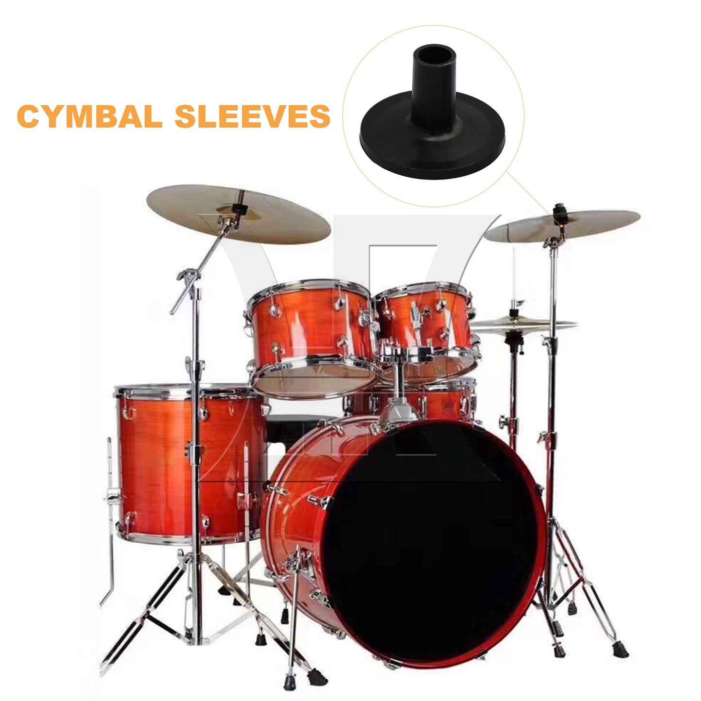 BQLZR Plastic Cymbal Sleeves & Felt 15mm Thick Washers Drum Accessories