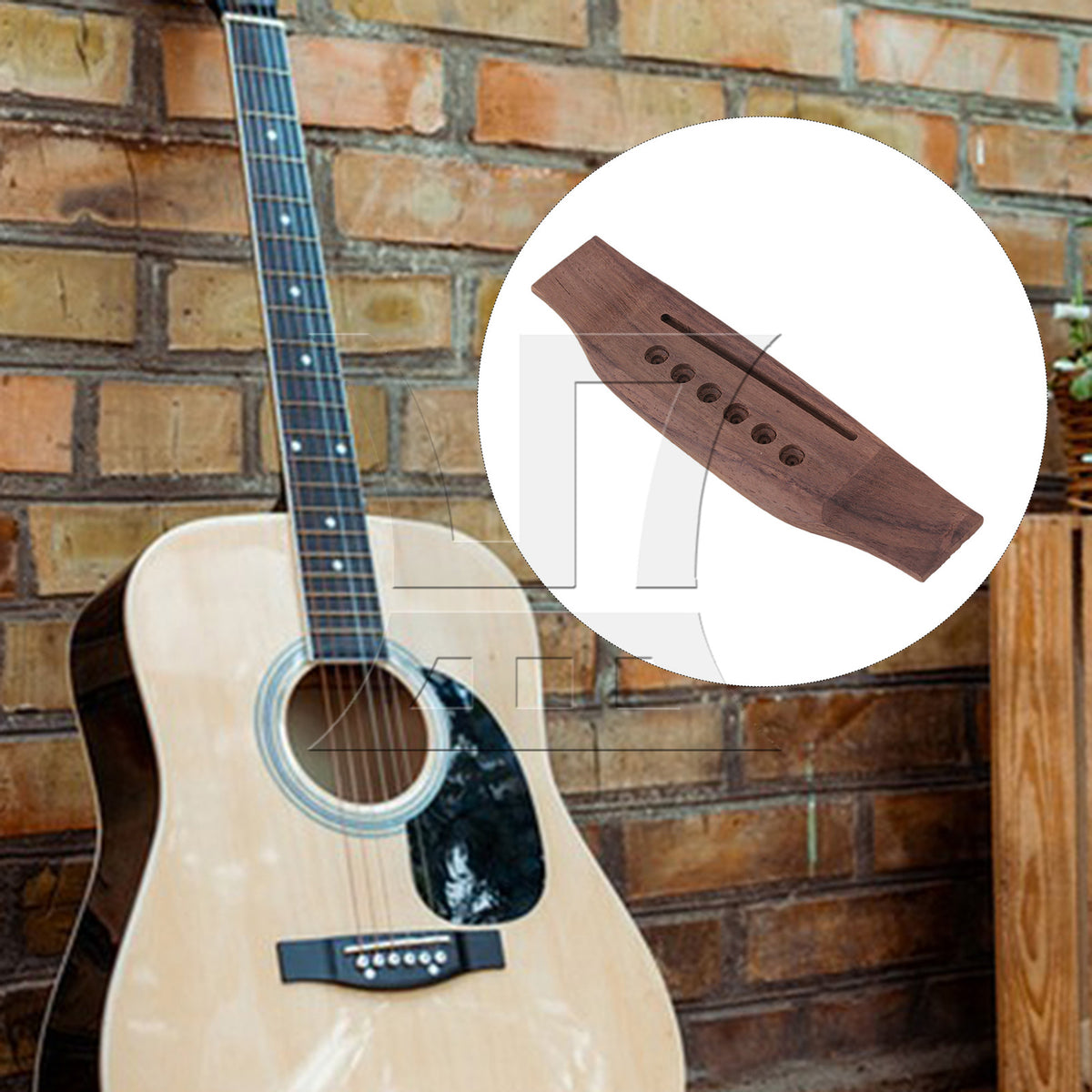 BQLZR Saddle & Nut String Rosewood Bridge Ebony Pins for Acoustic Guitar