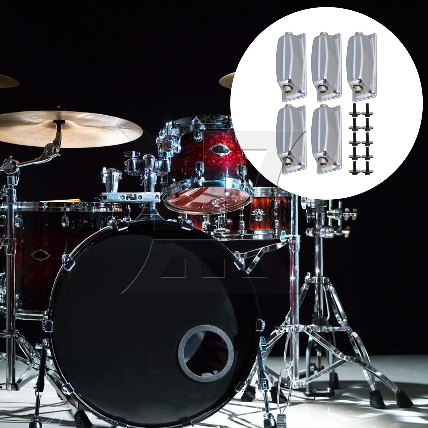 BQLZR Single End Drum Lugs 1.89 Inch Percussion Part with M5 x 16mm Screws