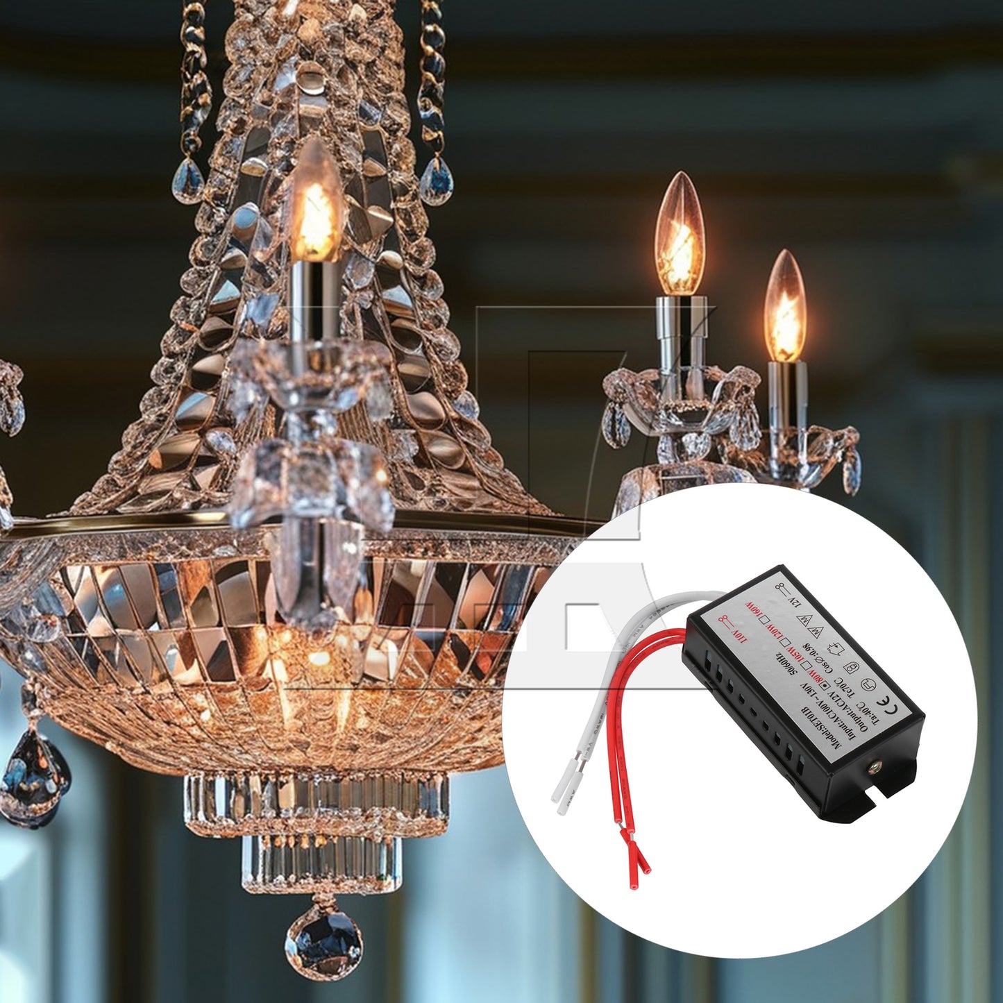 BQLZR 3Pieces Out Put Potted Transformer AC110V to 12V 80W for Lighting