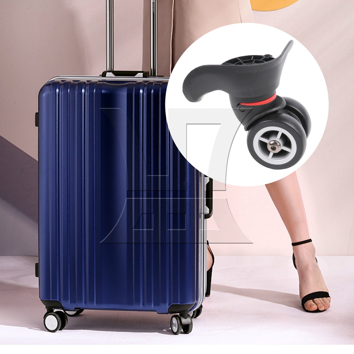 BQLZR Swivel Left Luggage Wheel Suitcase Replacement Repair Wheels W042 Black