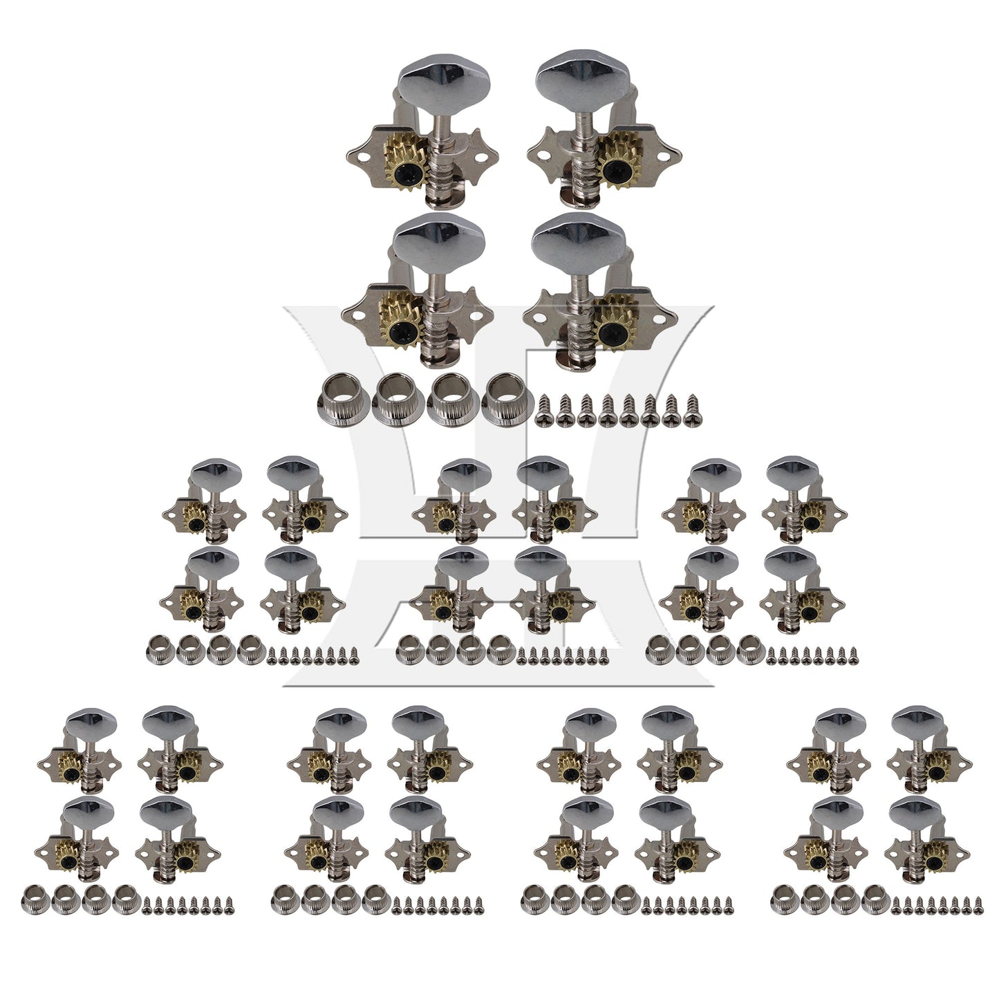 4PCS Chrome Tuning Pegs Machine Heads 2R2L for Ukulele 4 String guitar