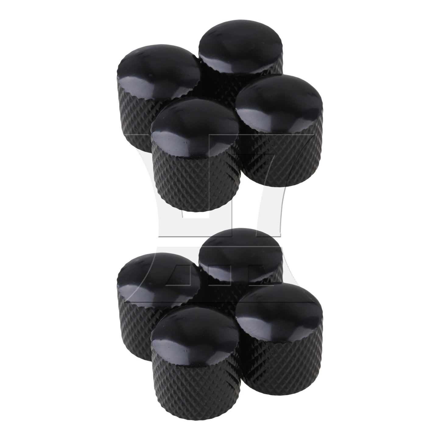 4pcs Black Plated Metal Electric Guitar Bass Dome Tone Knobs
