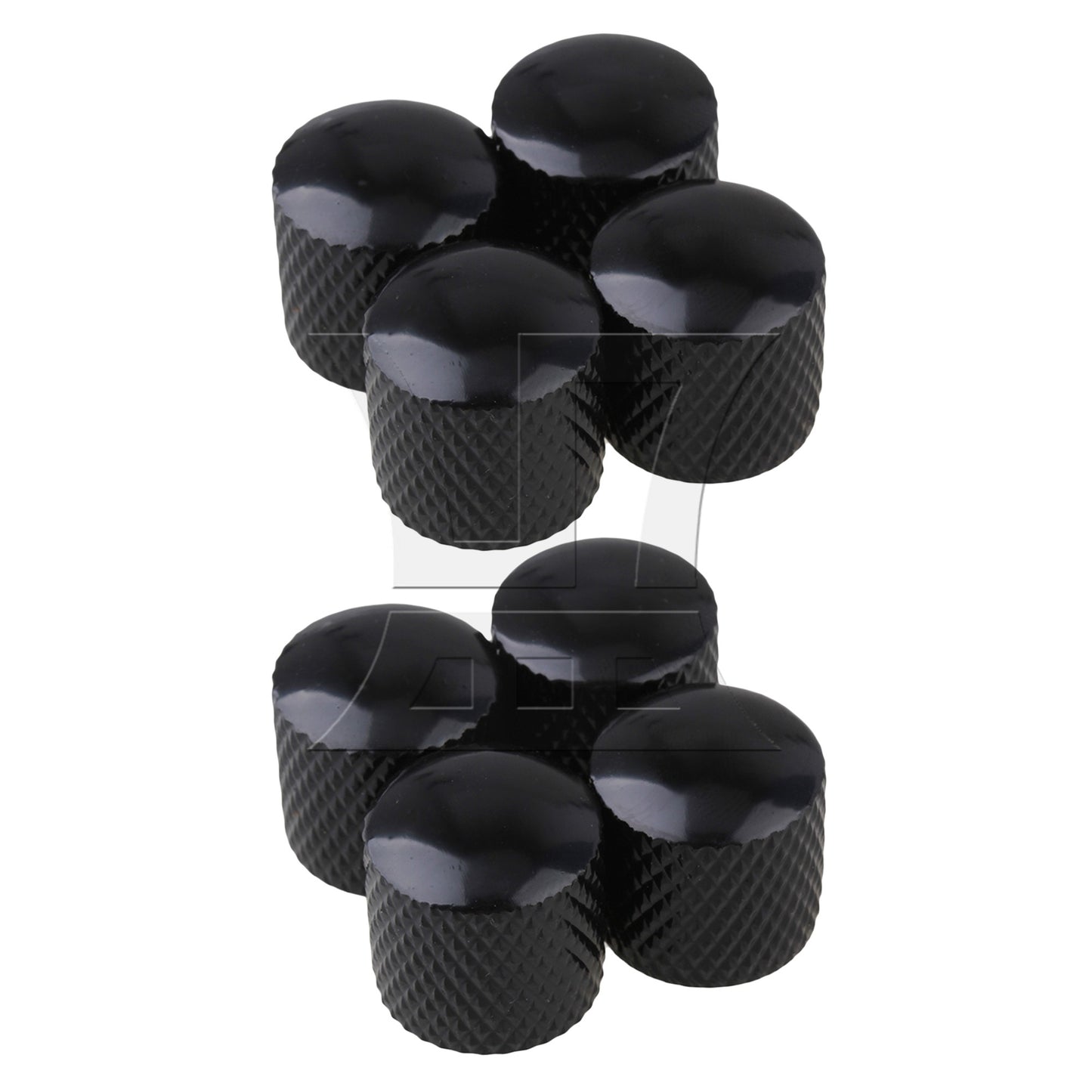 4pcs Black Plated Metal Electric Guitar Bass Dome Tone Knobs