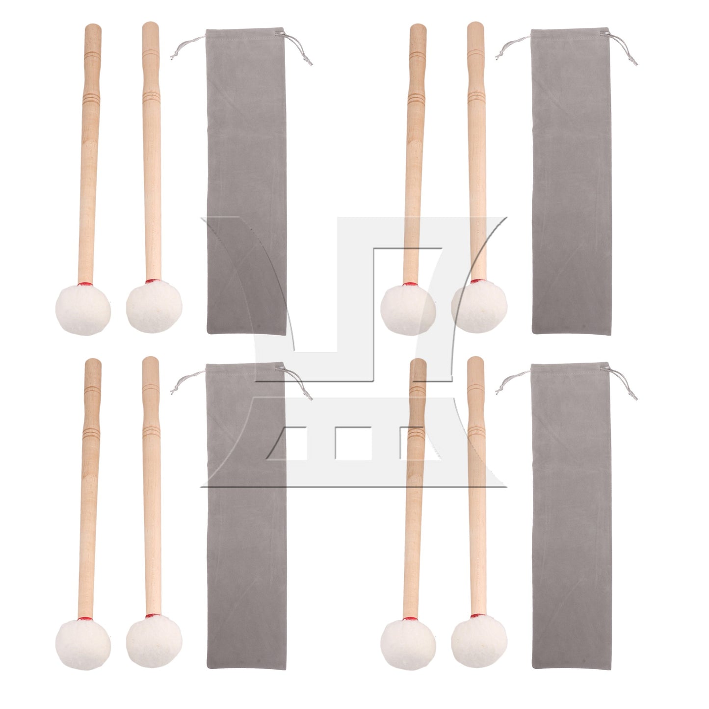 2 x BQLZR Soft Felt Head Wood Handle 12 Inch Timpani Stick Timpani Felt Mallet