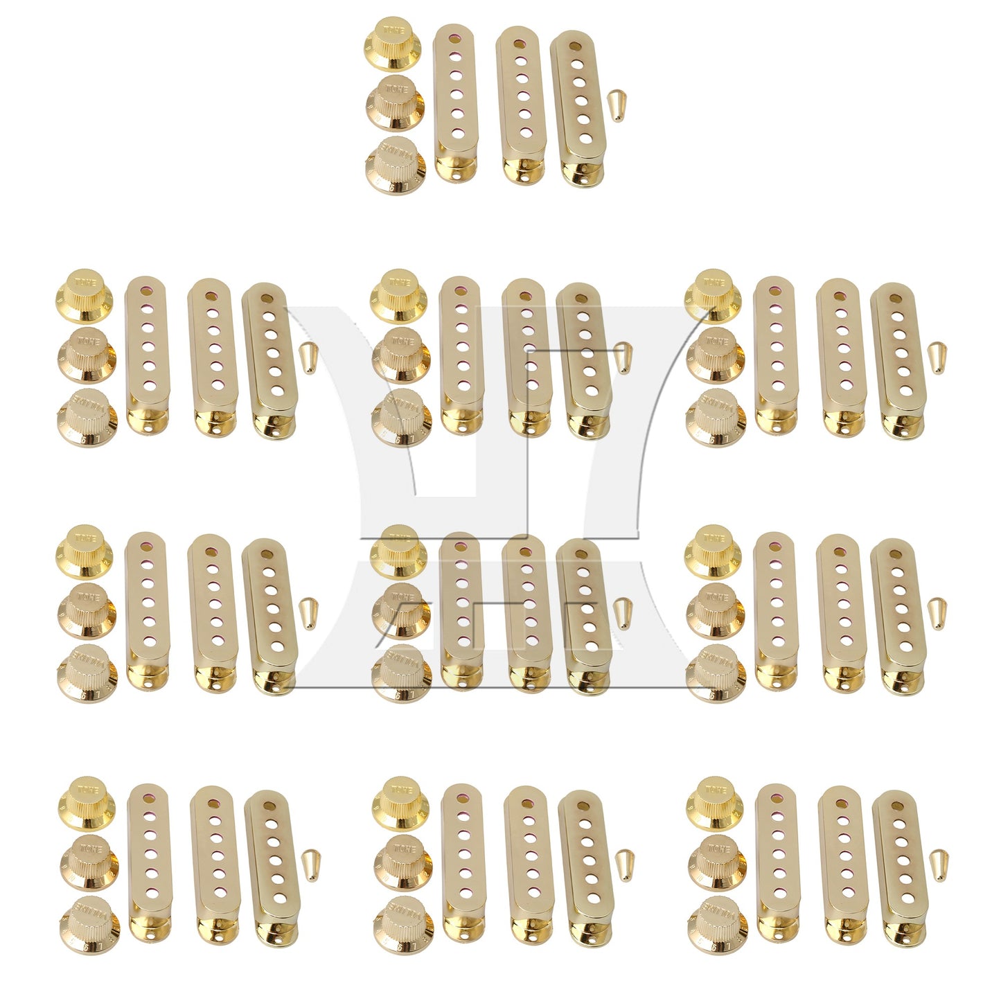 Cream Guitar Parts Set Switch tip Single coil Pickup Cover 1 volume 2 Tone Knobs