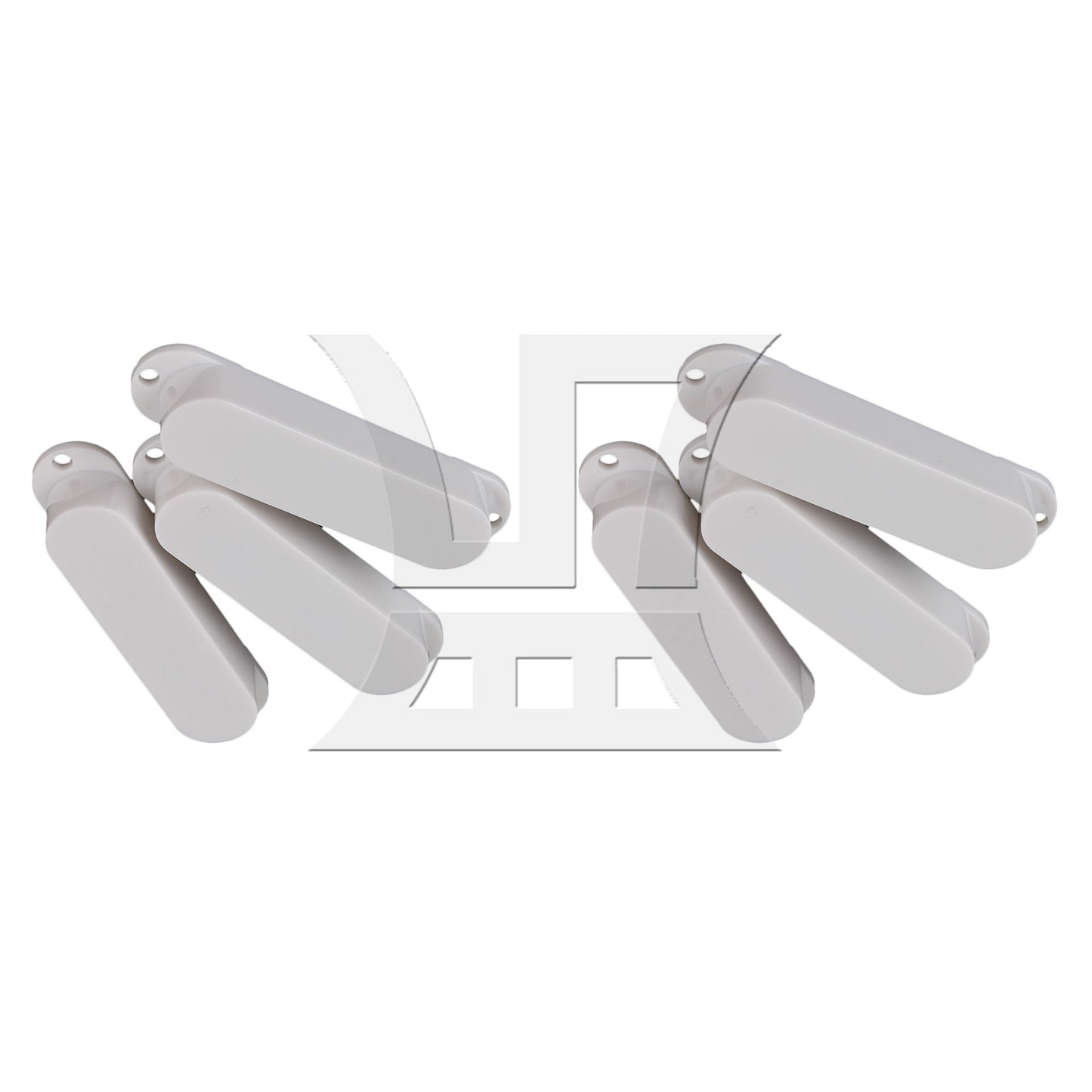 3pcs Guitar Parts White Plastic Smooth Closed Shell Single Coil Pickup Covers