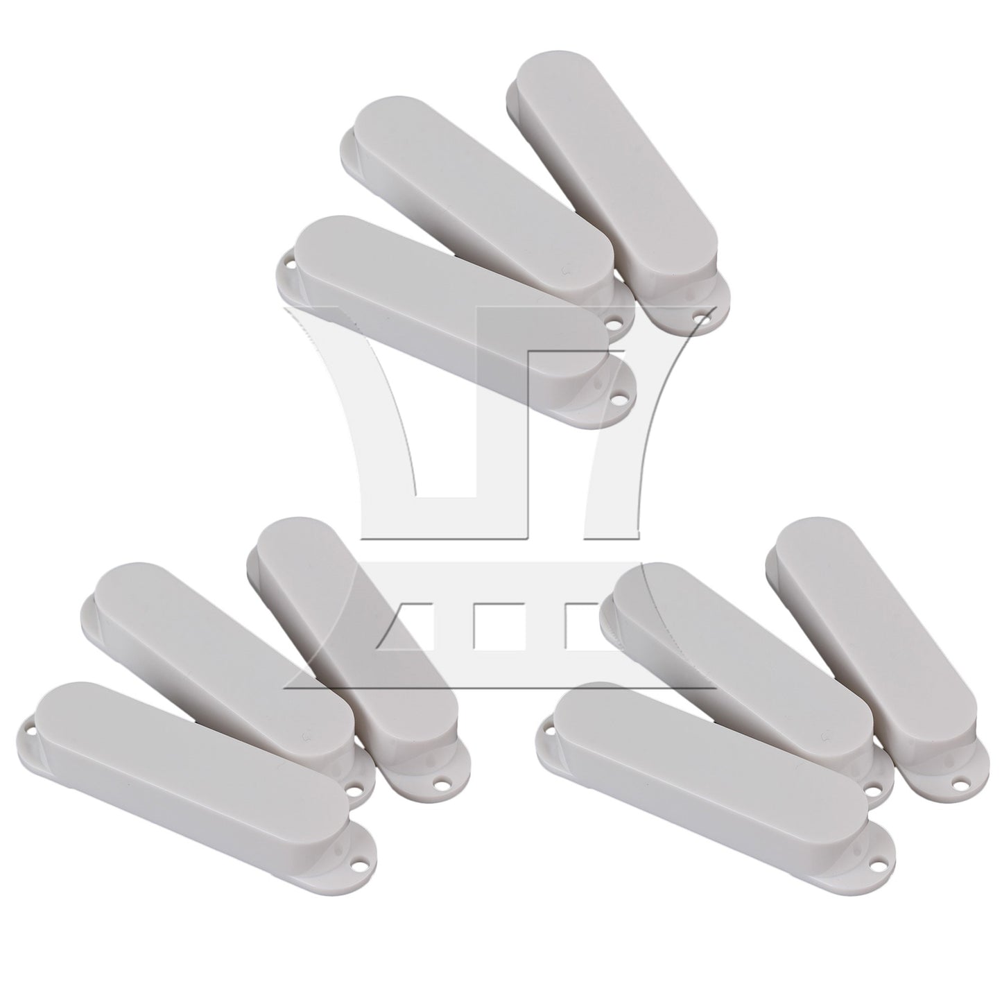 3pcs Guitar Parts White Plastic Smooth Closed Shell Single Coil Pickup Covers