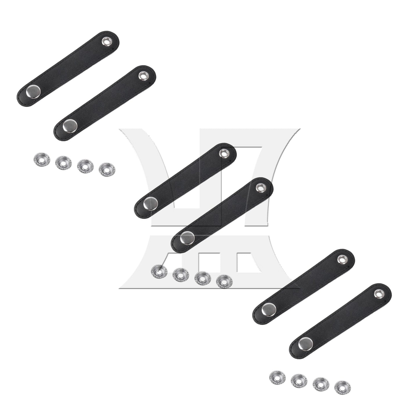 10cm Hole Distance PU Leather Adjustable Accordion Bellows Straps Pack of 2