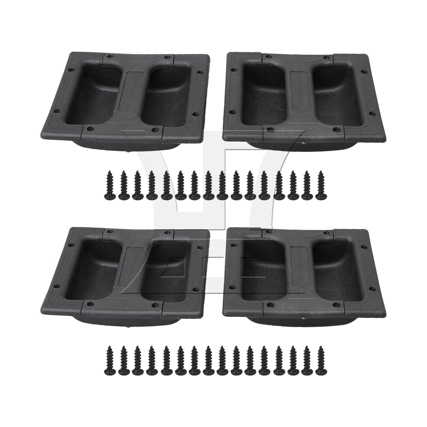 2 x Black Plastic Replacement Recessed Handle for Guitar Amp Cabinet Speaker