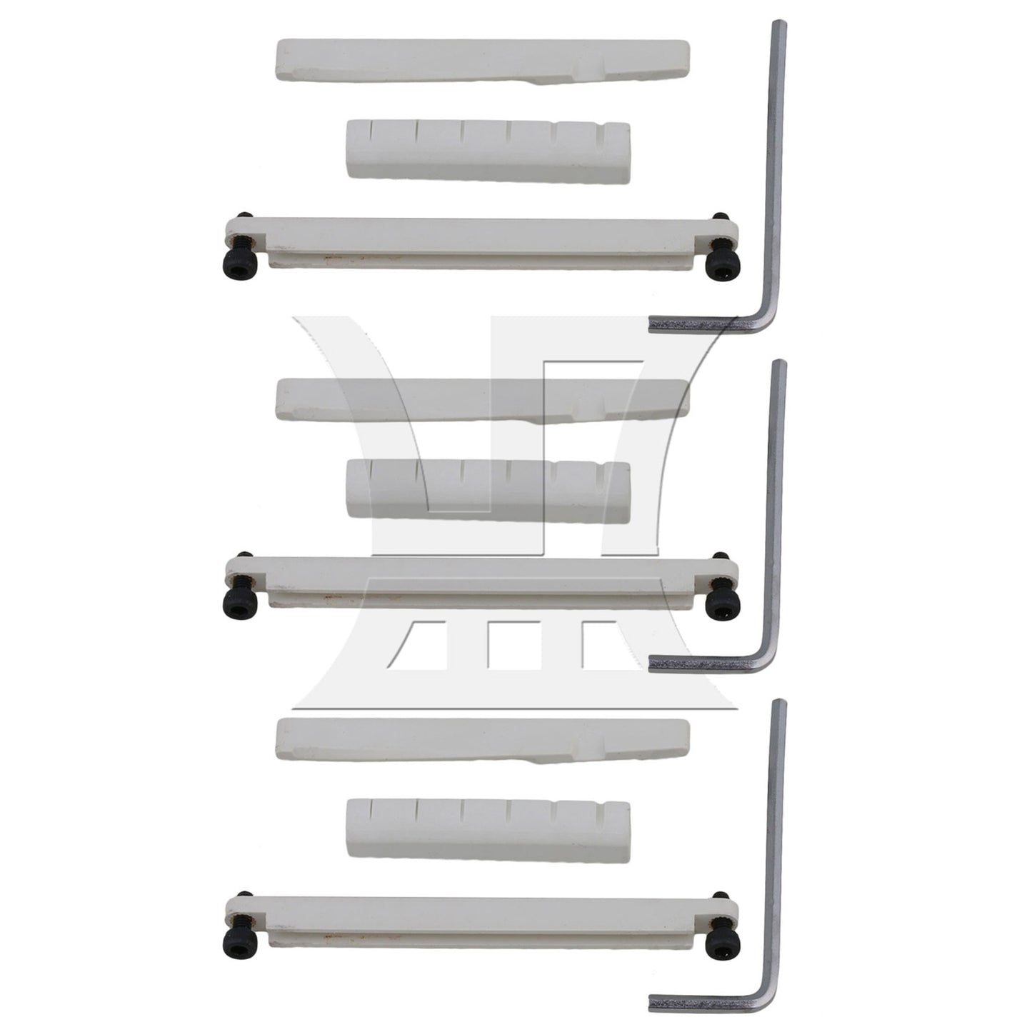 Adjustable Bridge Saddle and Slotted Nut for Guitar