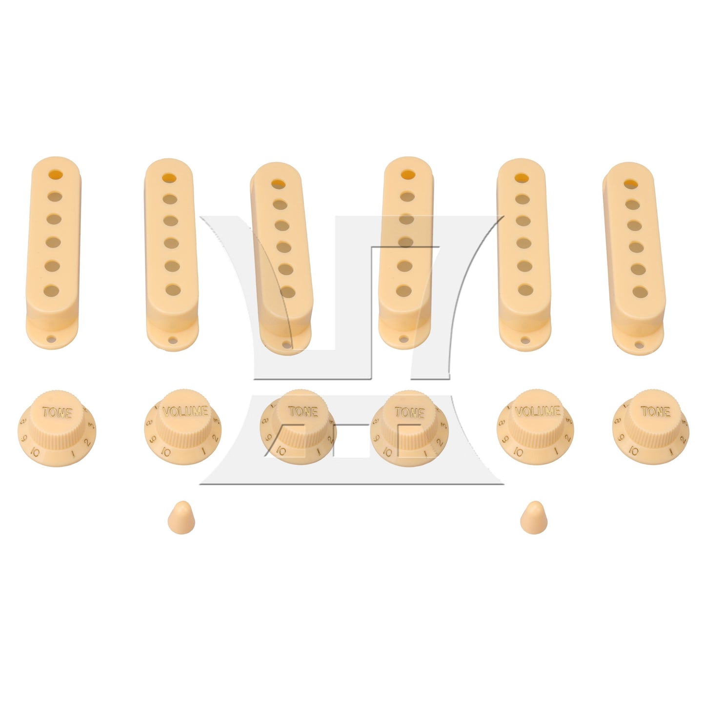 Cream Guitar Parts Set Switch tip Single coil Pickup Cover 1 volume 2 Tone Knobs