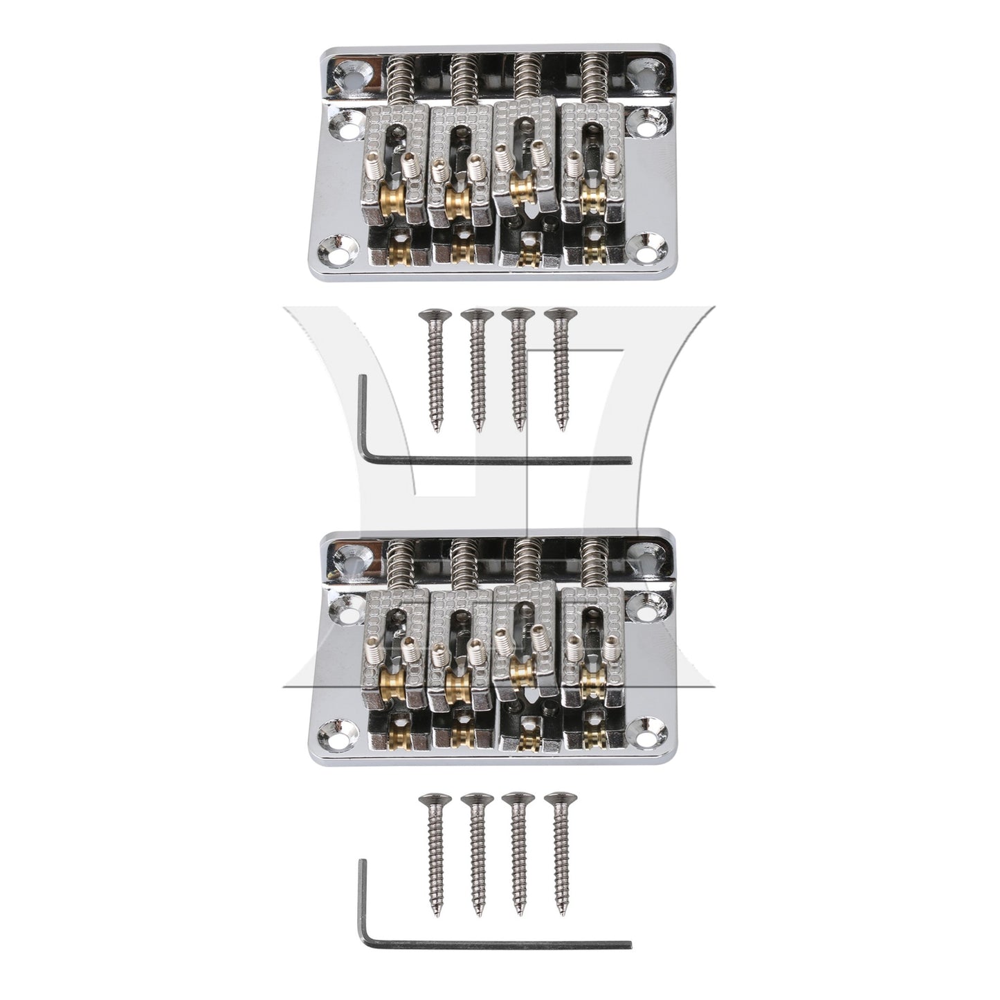 Silver Bridge Fixed Tailpiece for 4 String Cigar Box Guitar UKULELE