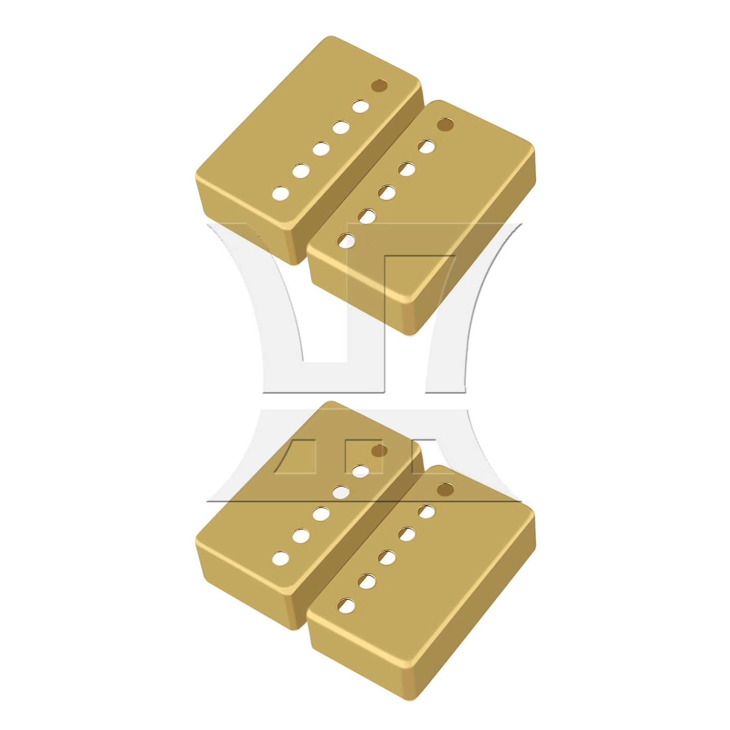 Pair Metal Guitar Pickup Covers Set GOLD
