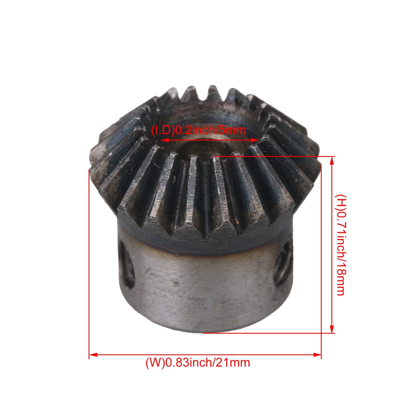 BQLZR Tapered Bevel Pinion Gear 5mm Hole Diar 45# Steel 1 Module 20 T Pack of 2
